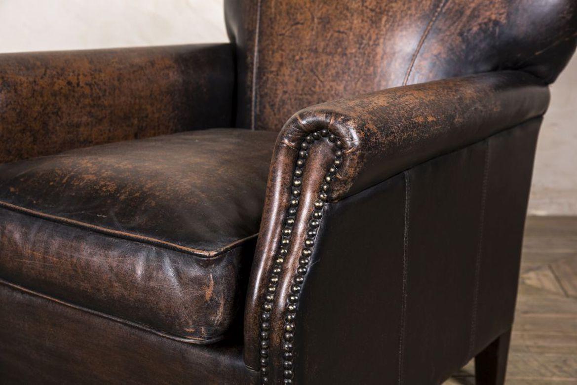 Rosewood Leather Armchair, 20th Century For Sale 5