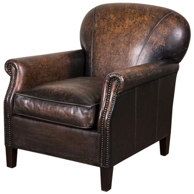 Rosewood Leather Armchair, 20th Century For Sale