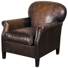 Rosewood Leather Armchair, 20th Century