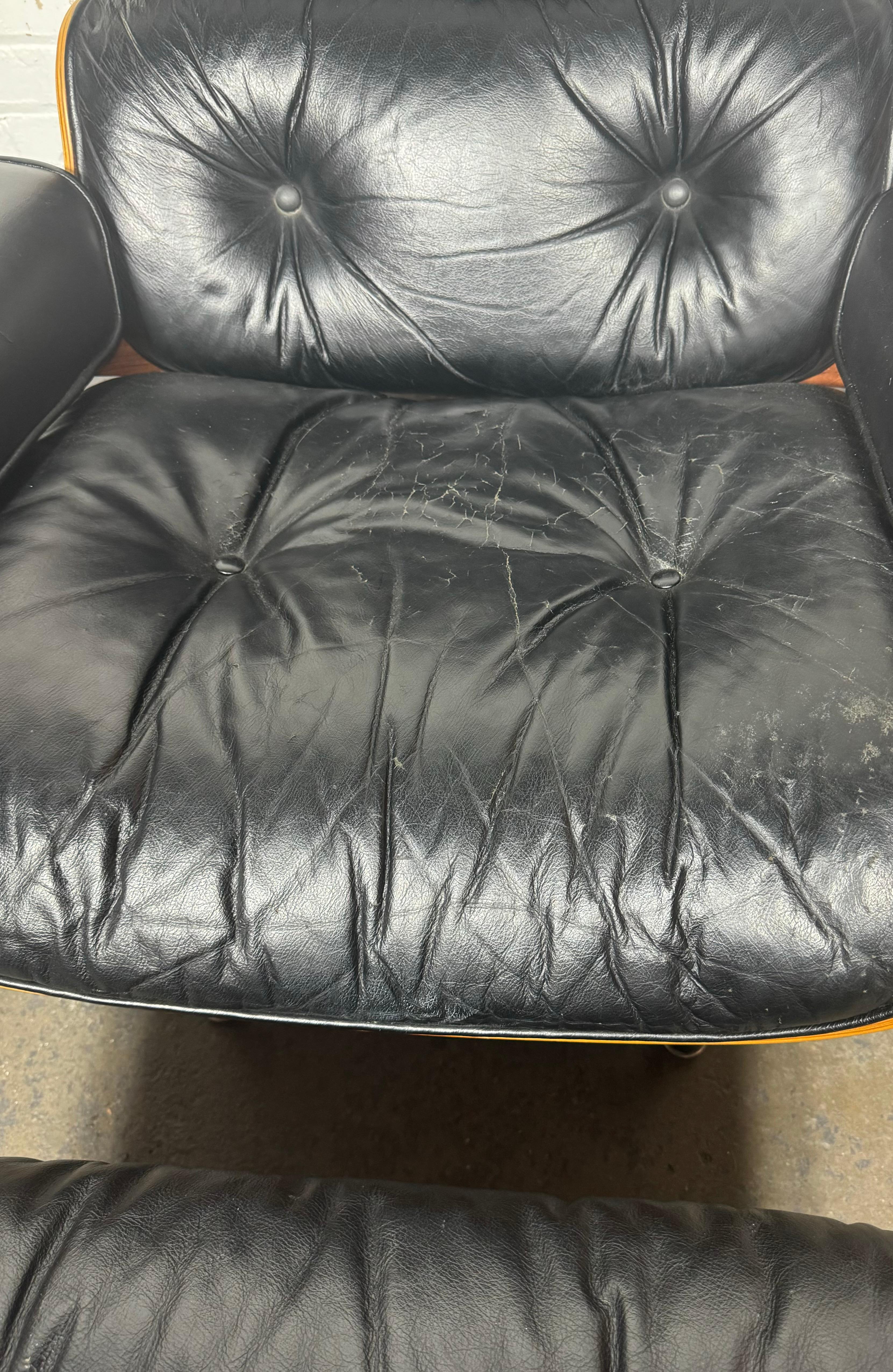 Rosewood / Leather Eames Lounge Chair & Ottoman Herman Miller, USA 1970s 5