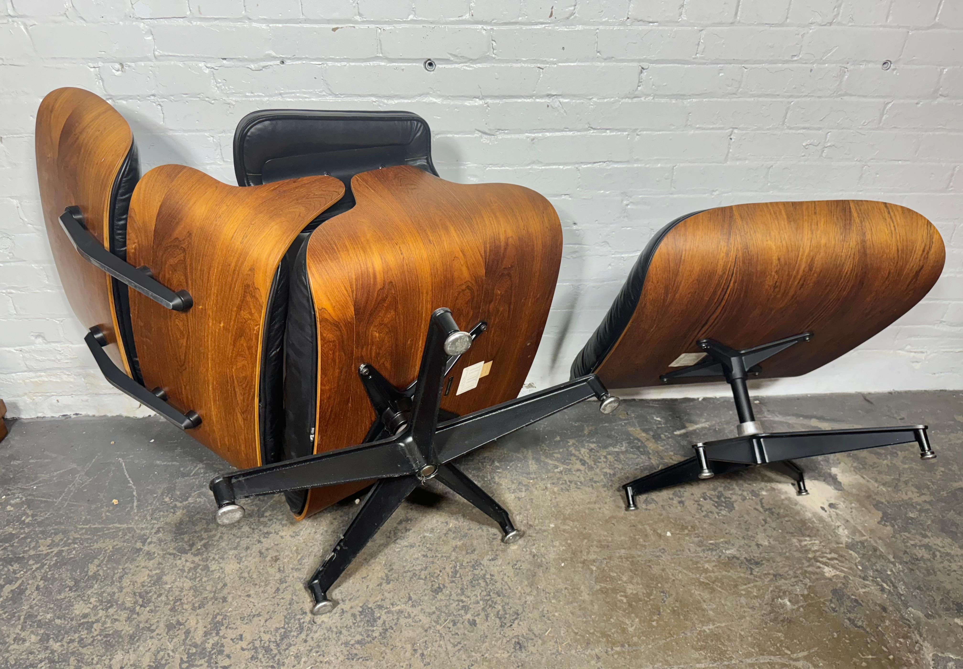 American Rosewood / Leather Eames Lounge Chair & Ottoman Herman Miller, USA 1970s