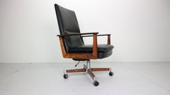 Leather Executive Office Chair by Arne Vodder for Sibast 1960 Denmark