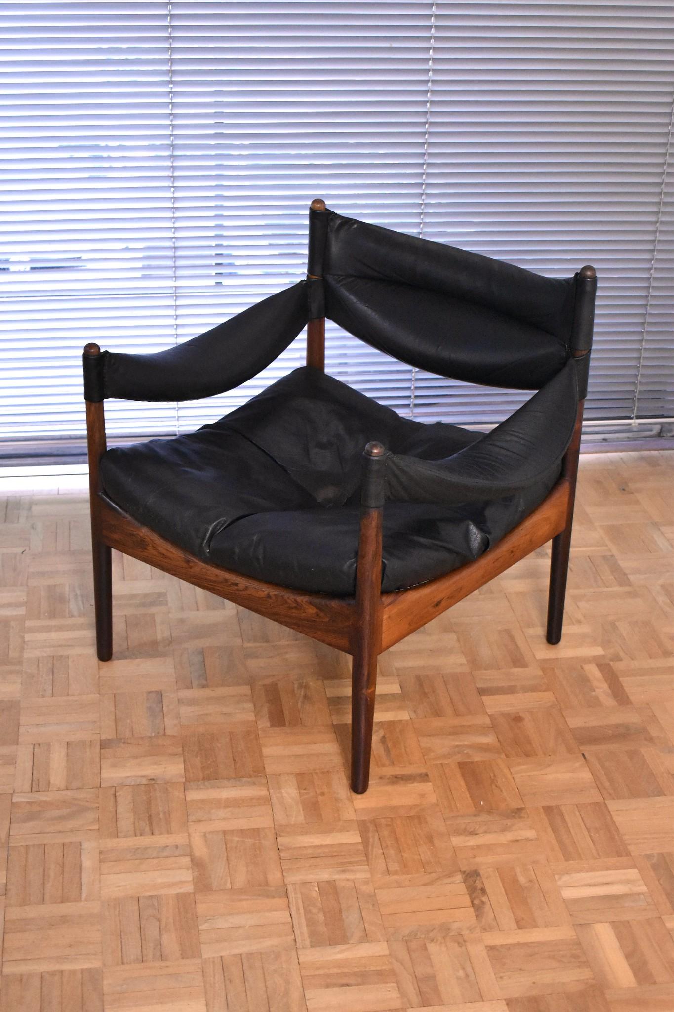 Rosewood and Leather 'Modus' Lounge Chair by Kristian Vedel for Søren Willadsen 3