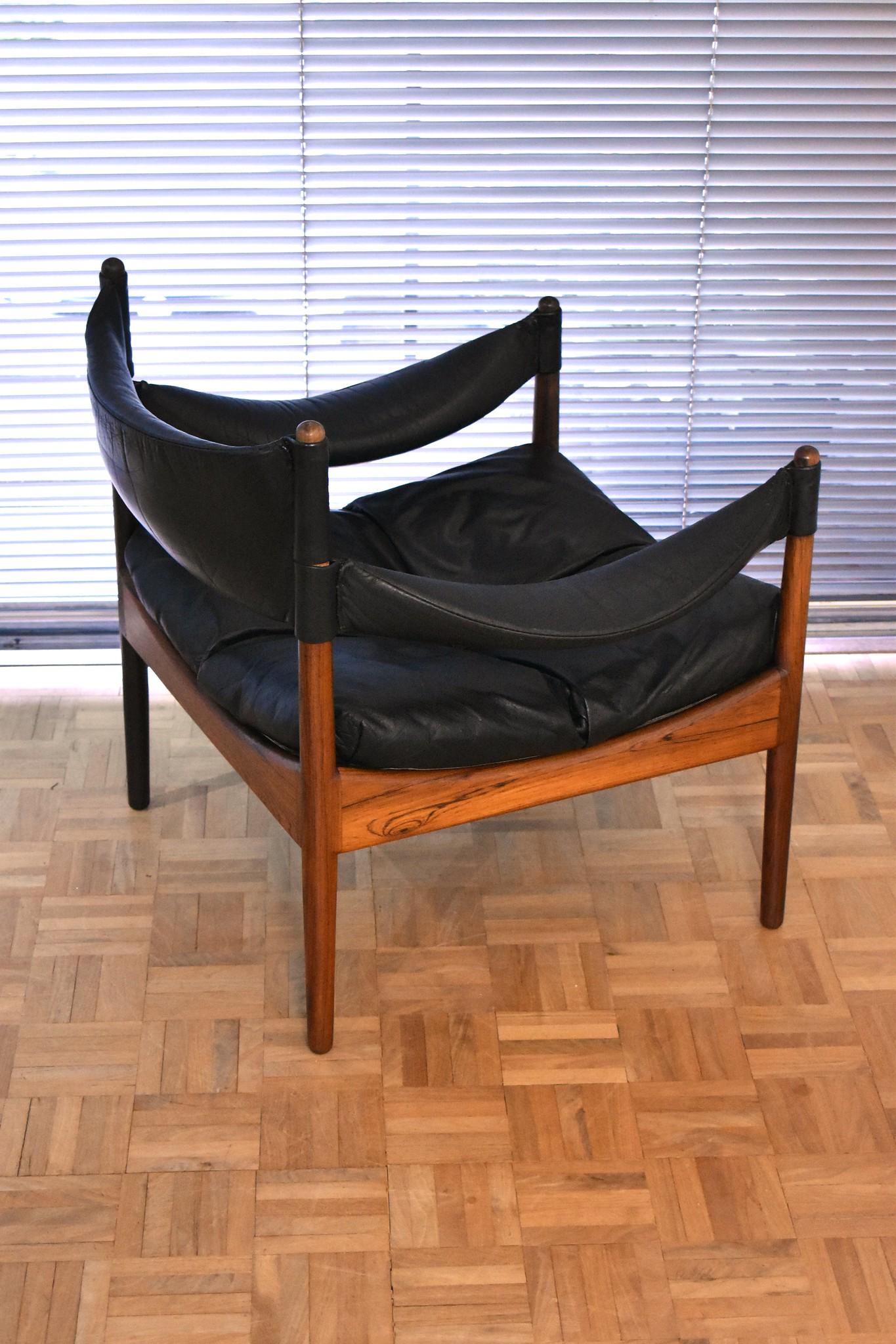 Danish Rosewood and Leather 'Modus' Lounge Chair by Kristian Vedel for Søren Willadsen