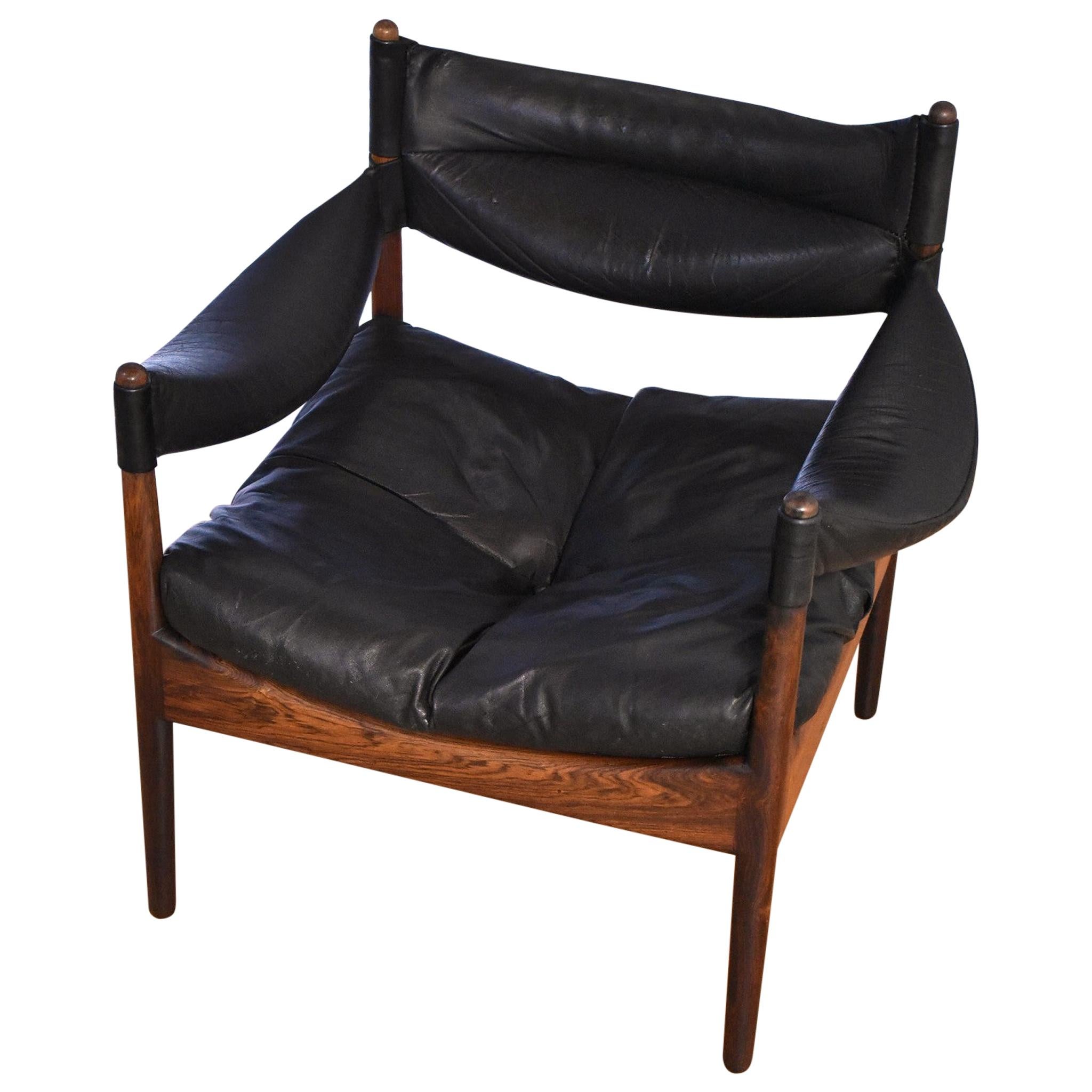 Rosewood and Leather 'Modus' Lounge Chair by Kristian Vedel for Søren Willadsen