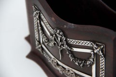 Rosewood letter holder with silver applications