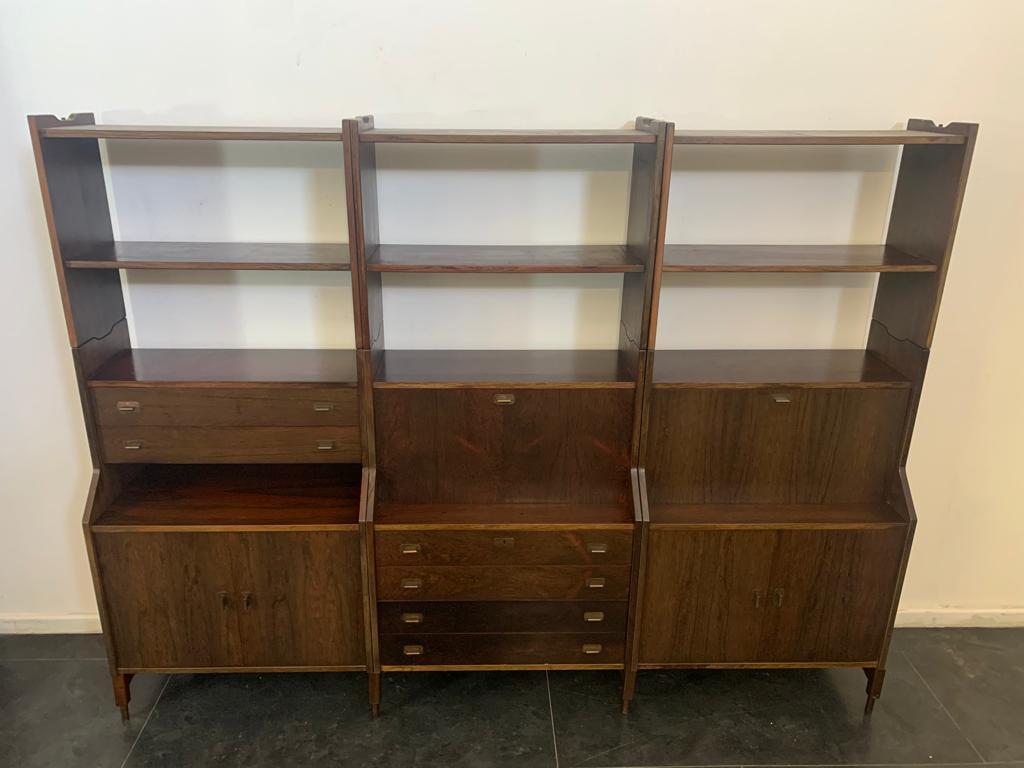 Mid-Century Modern Rosewood Library by Claudio Salocchi for Luigi Sormani, 1950s