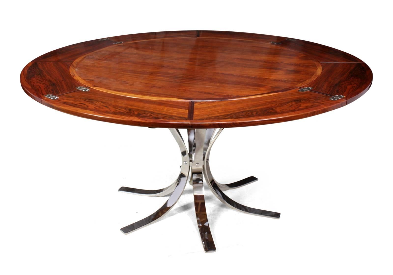Mid-Century Modern Rosewood Lotus Flip-Flap Table by Dyrlund