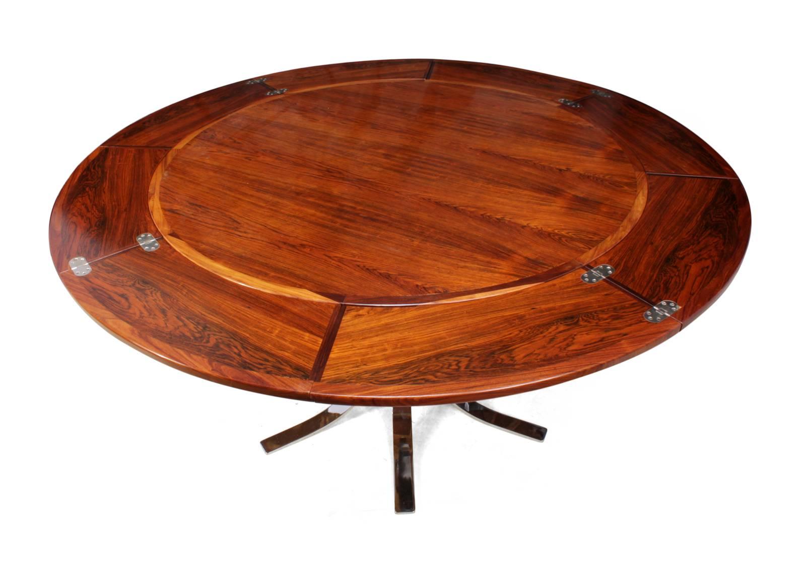 Rosewood Lotus Flip-Flap Table by Dyrlund In Excellent Condition In Paddock Wood, Kent