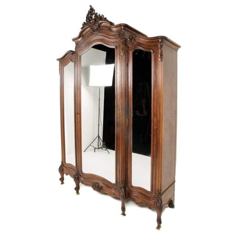 French Rosewood Louis XV Revival Armoire