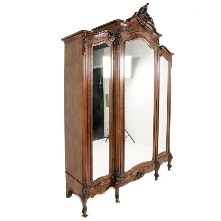 19th Century Rosewood Louis XV Revival Armoire