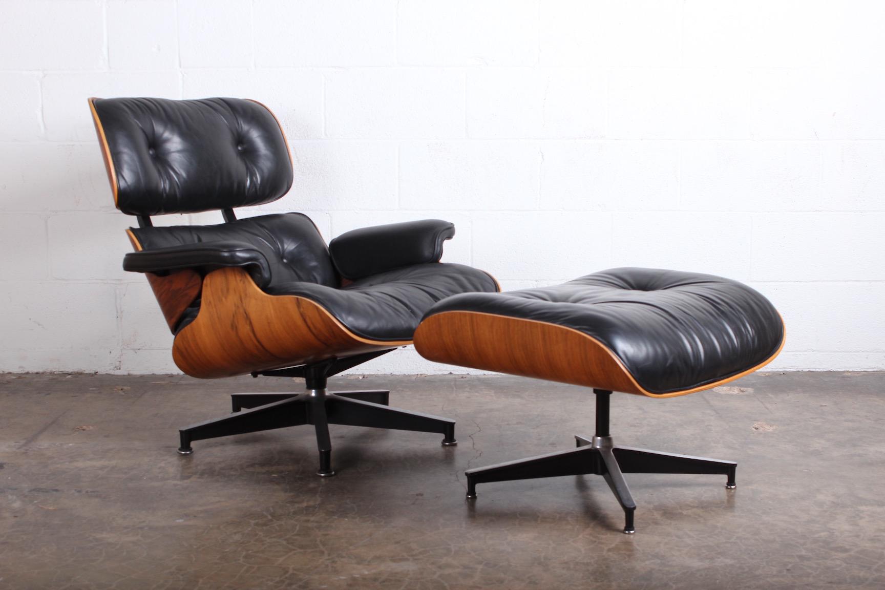 Rosewood Lounge Chair and Ottoman by Charles Eames for Herman Miller In Good Condition In Dallas, TX
