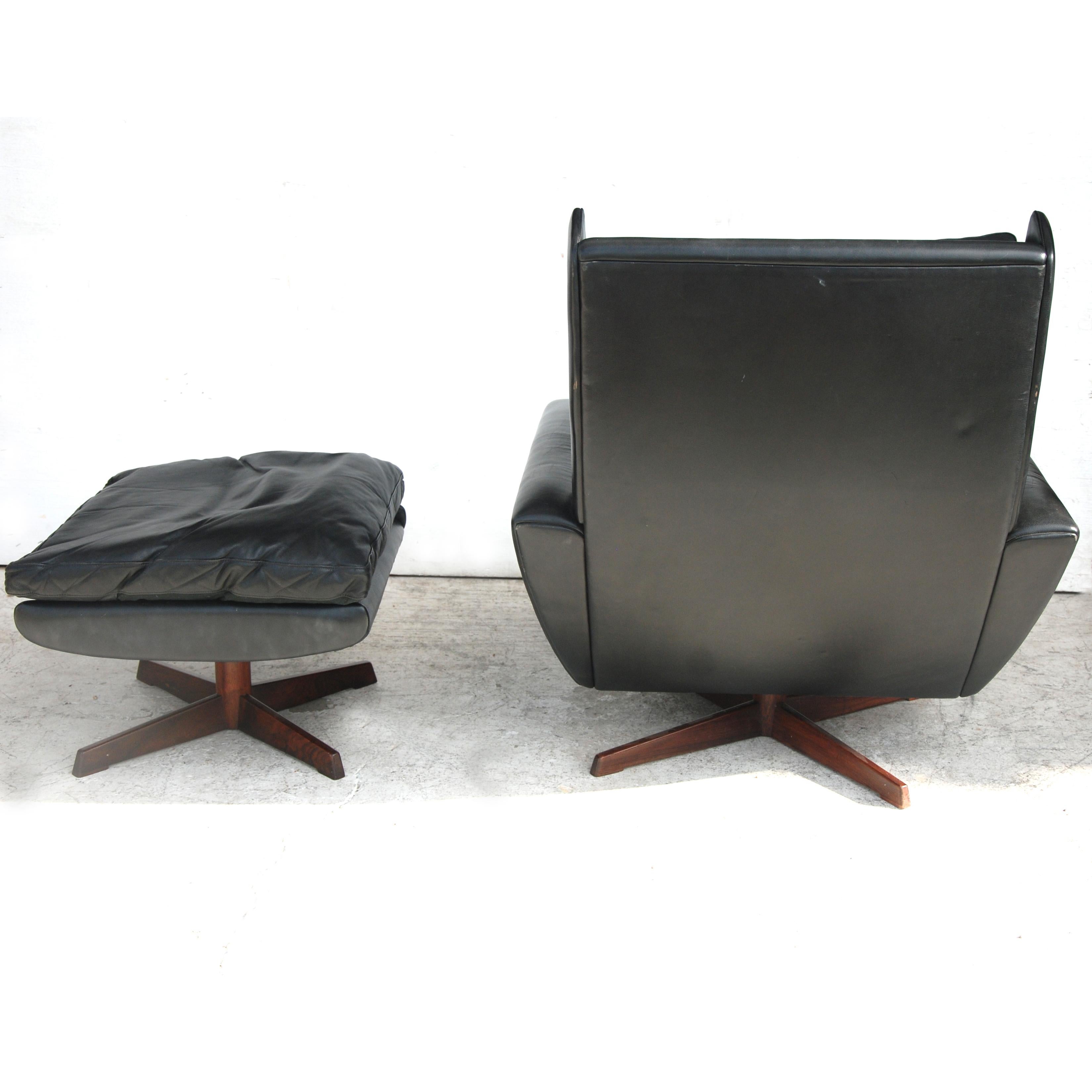Mid-Century Modern Rosewood Lounge Chair and Ottoman by Georg Thams for Vejen Polstermøbelfabrik