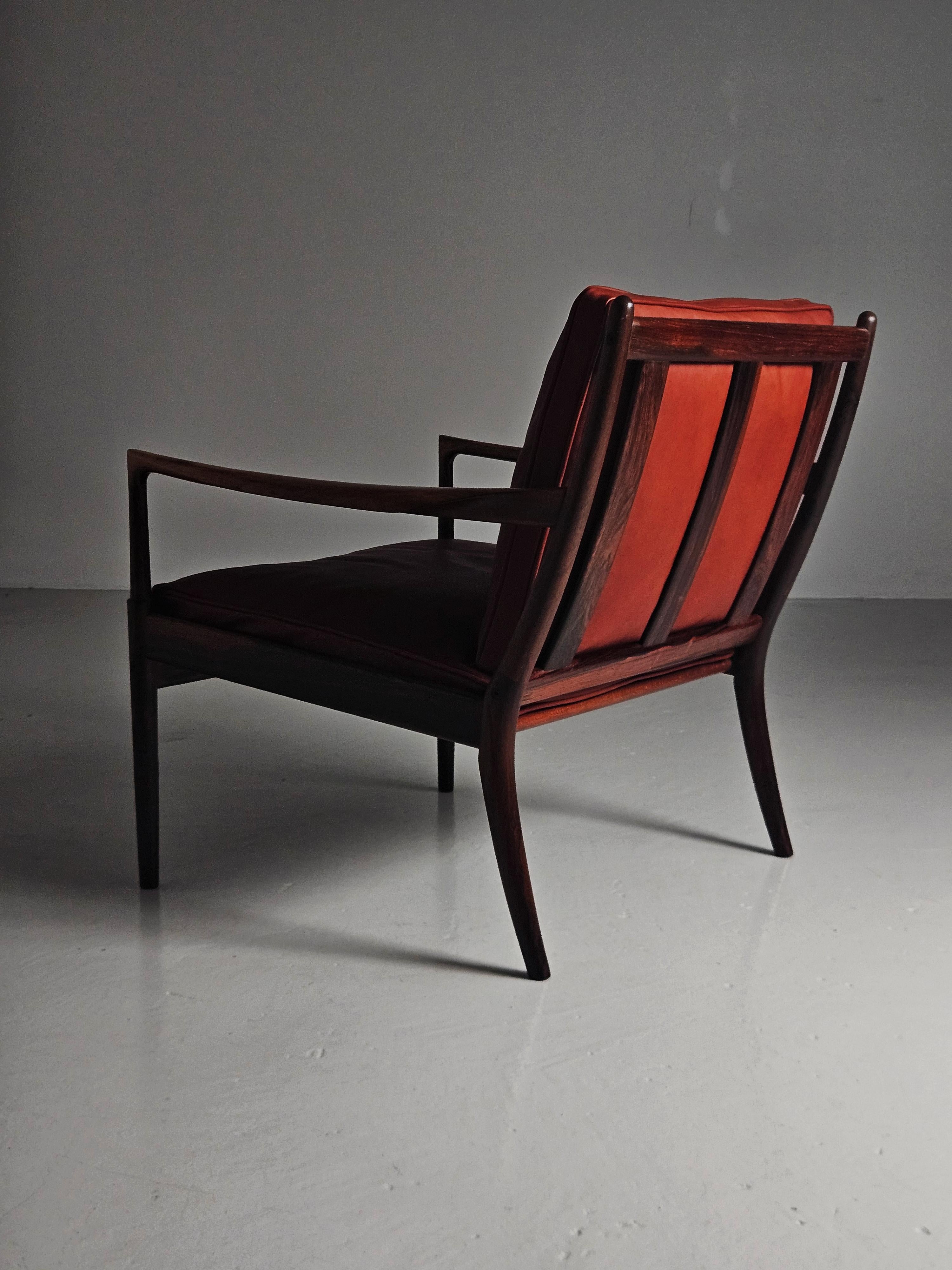 20th Century Rosewood lounge chair 'Samsö' by Ib Kofod-Larsen, OPE Möbler, Sweden, 1950s For Sale
