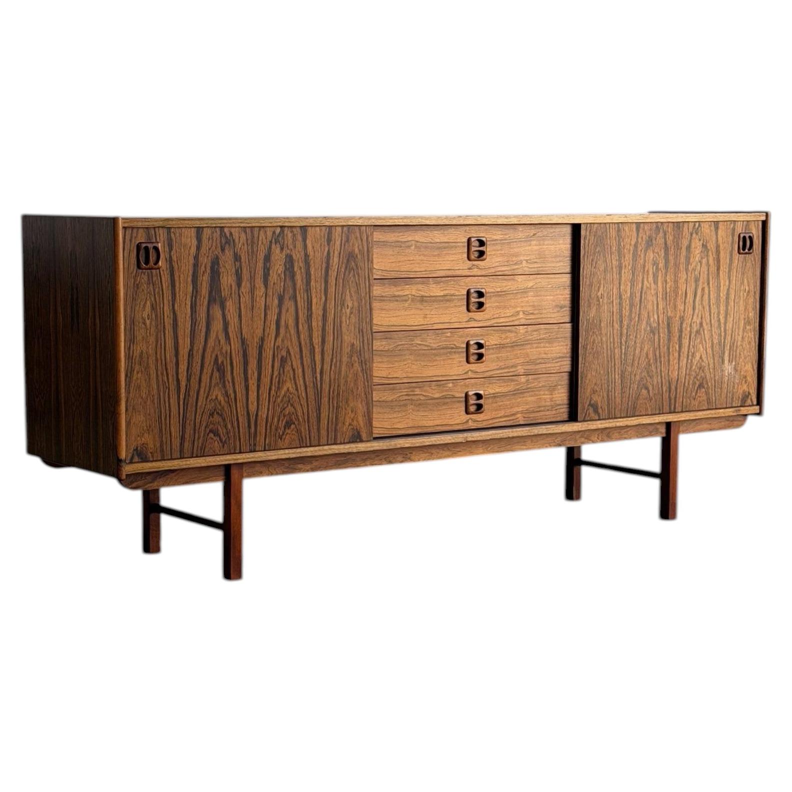 Rosewood Low Credenza Sideboard Ladoga by Erik Wortz Sweden MCM 1960s For Sale