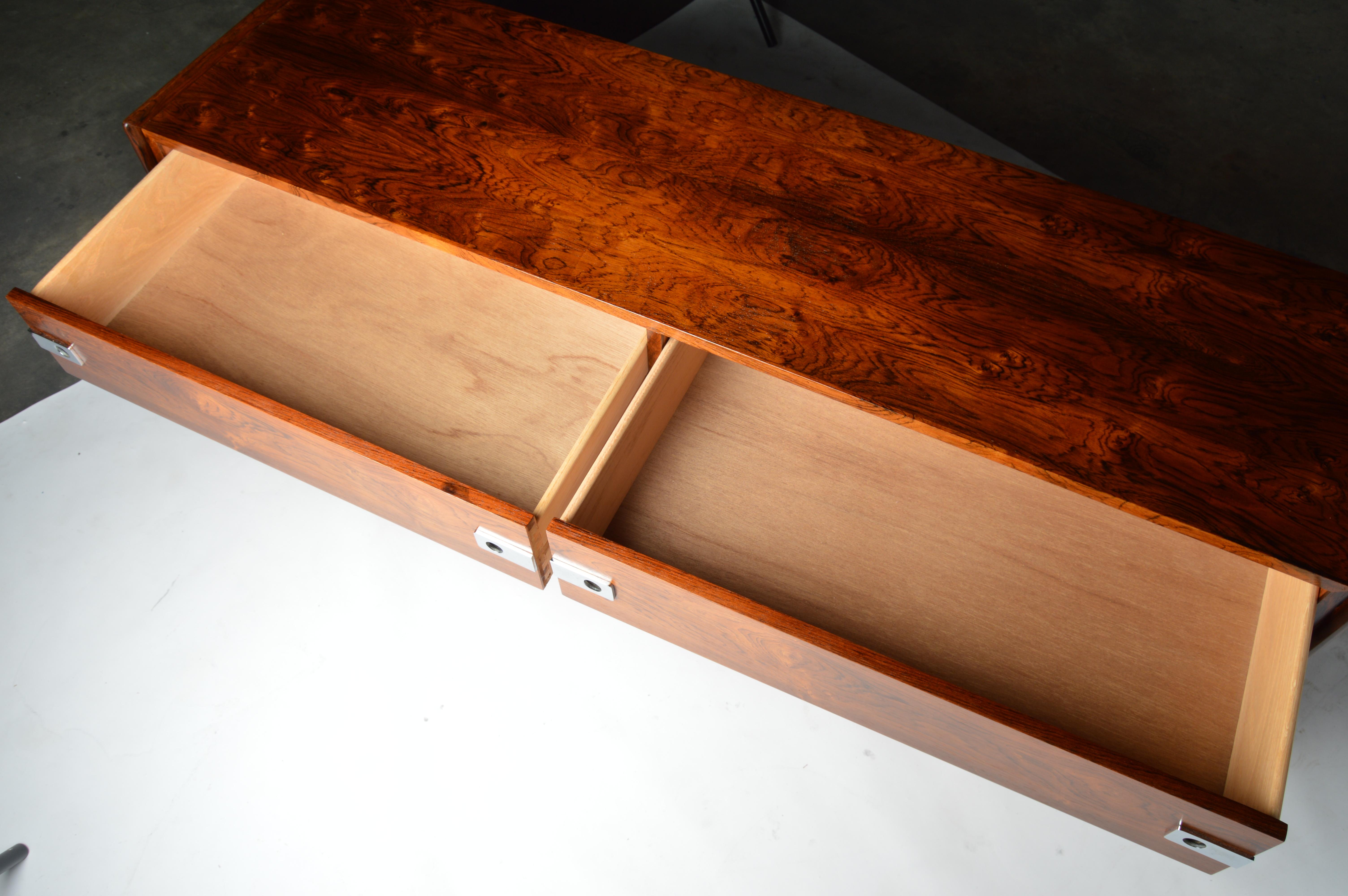 Stainless Steel Rosewood Low Dresser after Arne Vodder by Inter-Continental Designs Ltd-Canada