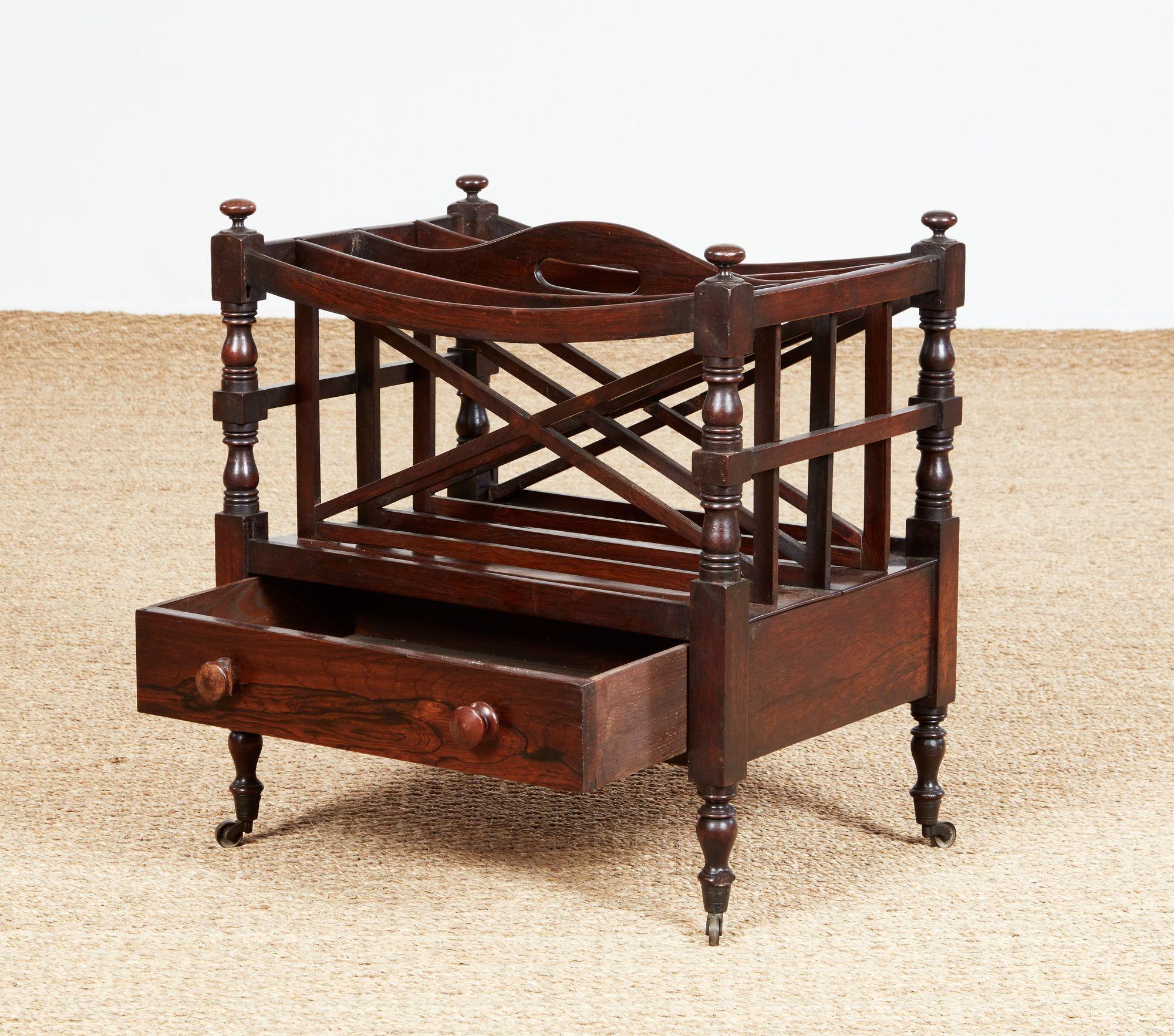 19th Century Rosewood Magazine Rack For Sale