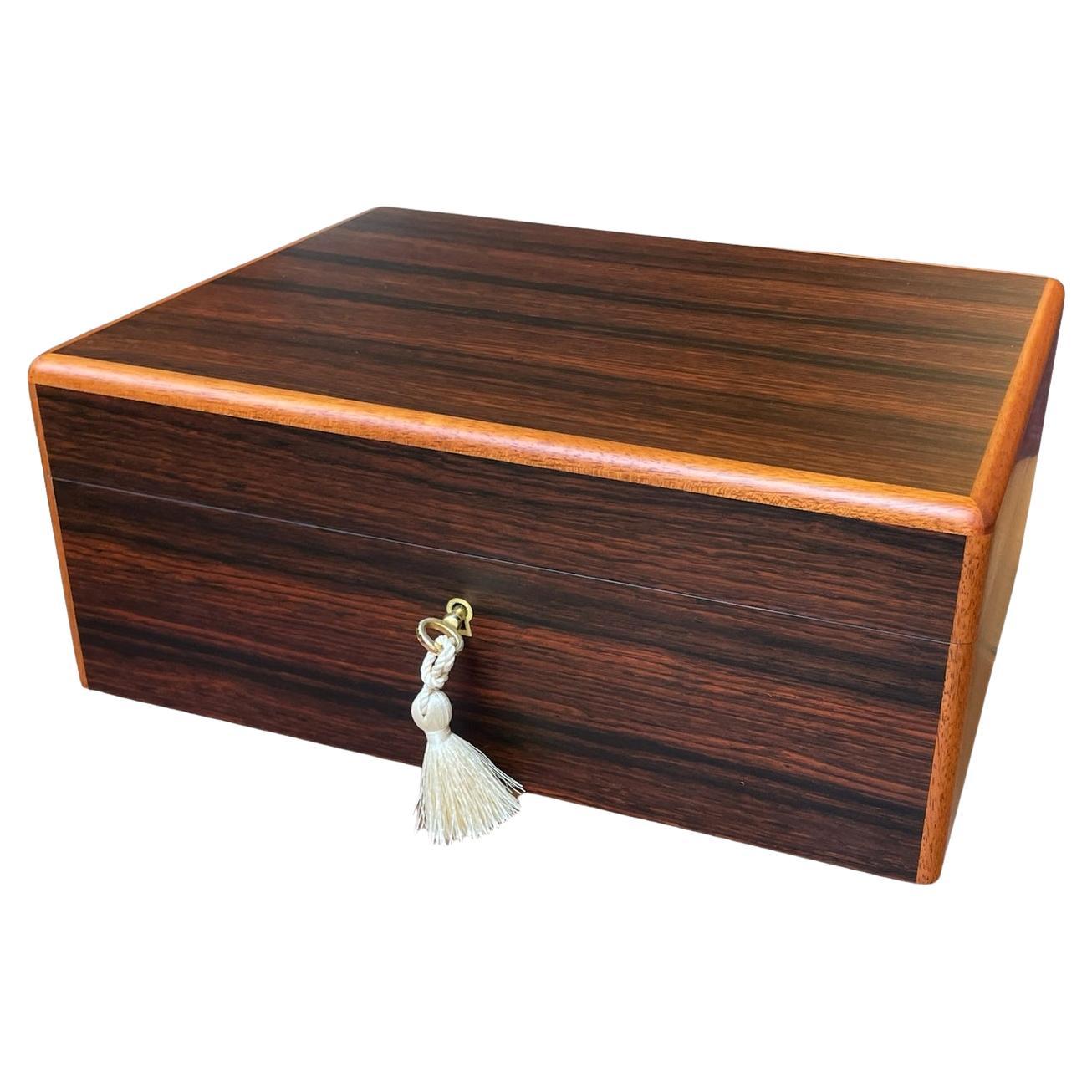 Rosewood Mahogany Ladys Handmade Jewelry Casket Box by Manning Ireland Irish New For Sale