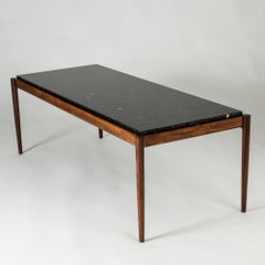 Rosewood & Marble Coffee Table by Ib Kofod-Larson for Seffle Möller, Sweden