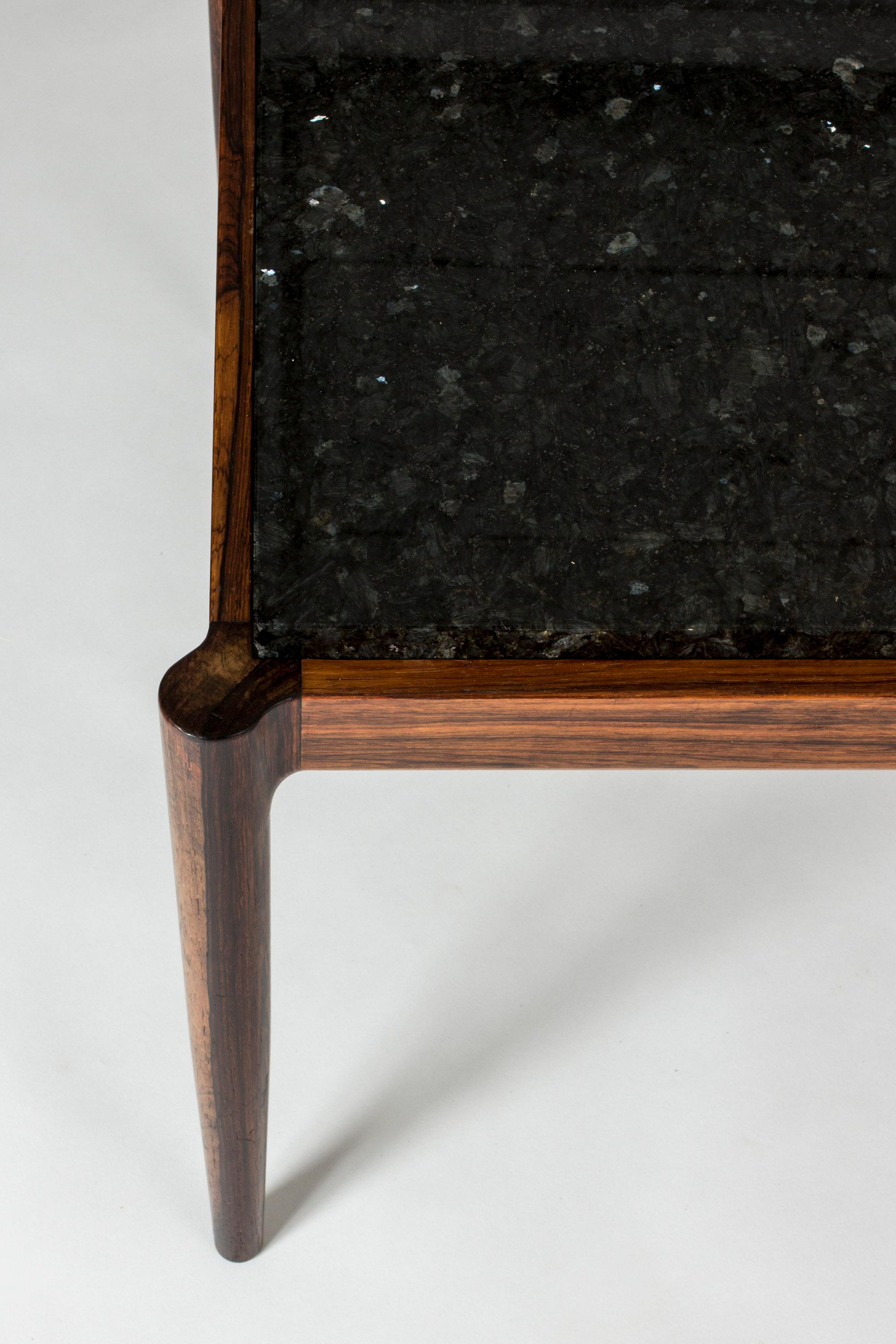 Mid-20th Century Rosewood & Marble Coffee Table by Ib Kofod-Larson for Seffle Möller, Sweden For Sale
