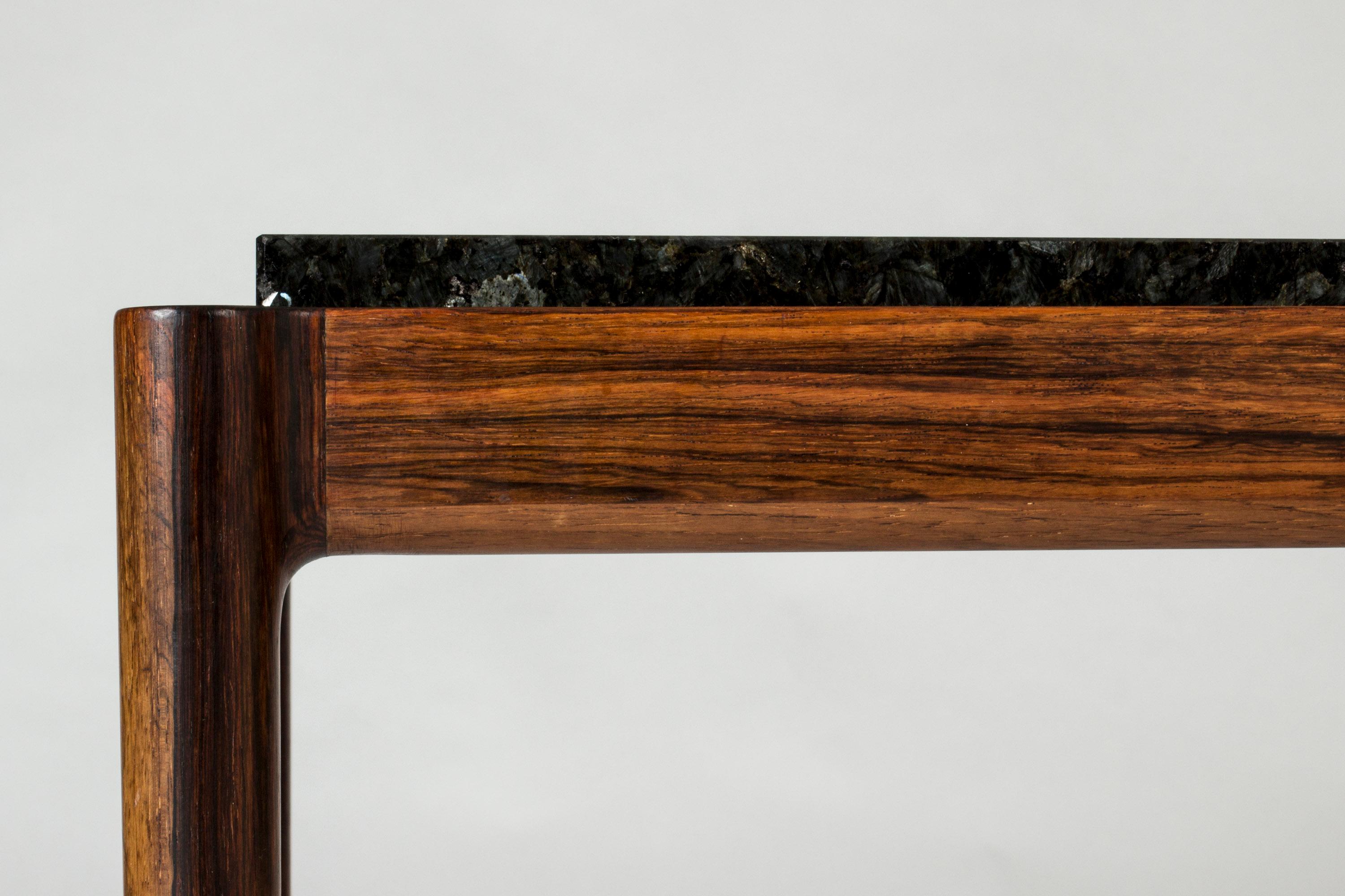 Rosewood & Marble Coffee Table by Ib Kofod-Larson for Seffle Möller, Sweden For Sale 1
