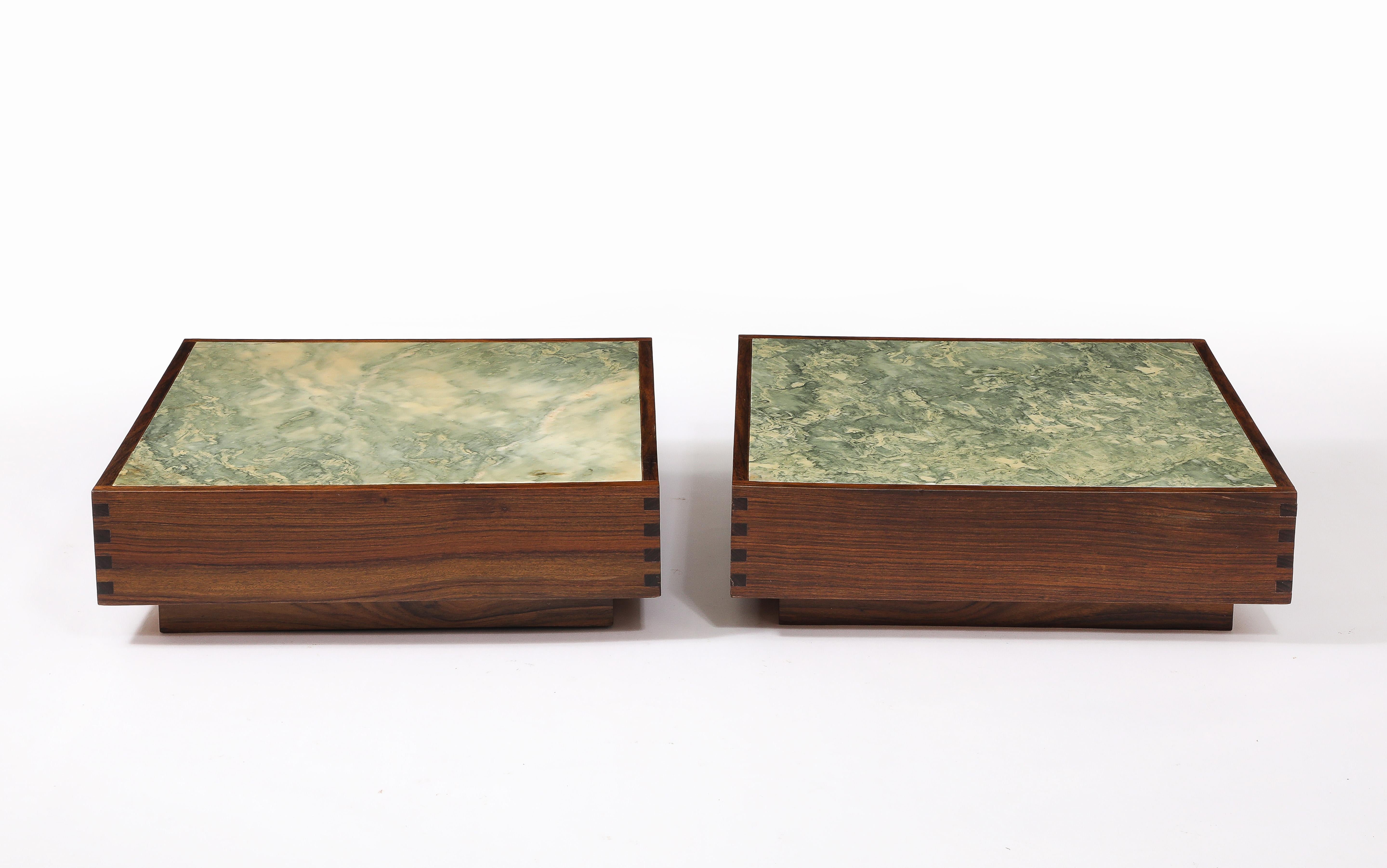 Table basse en palissandre et marbre, France, années 1950 en vente 10