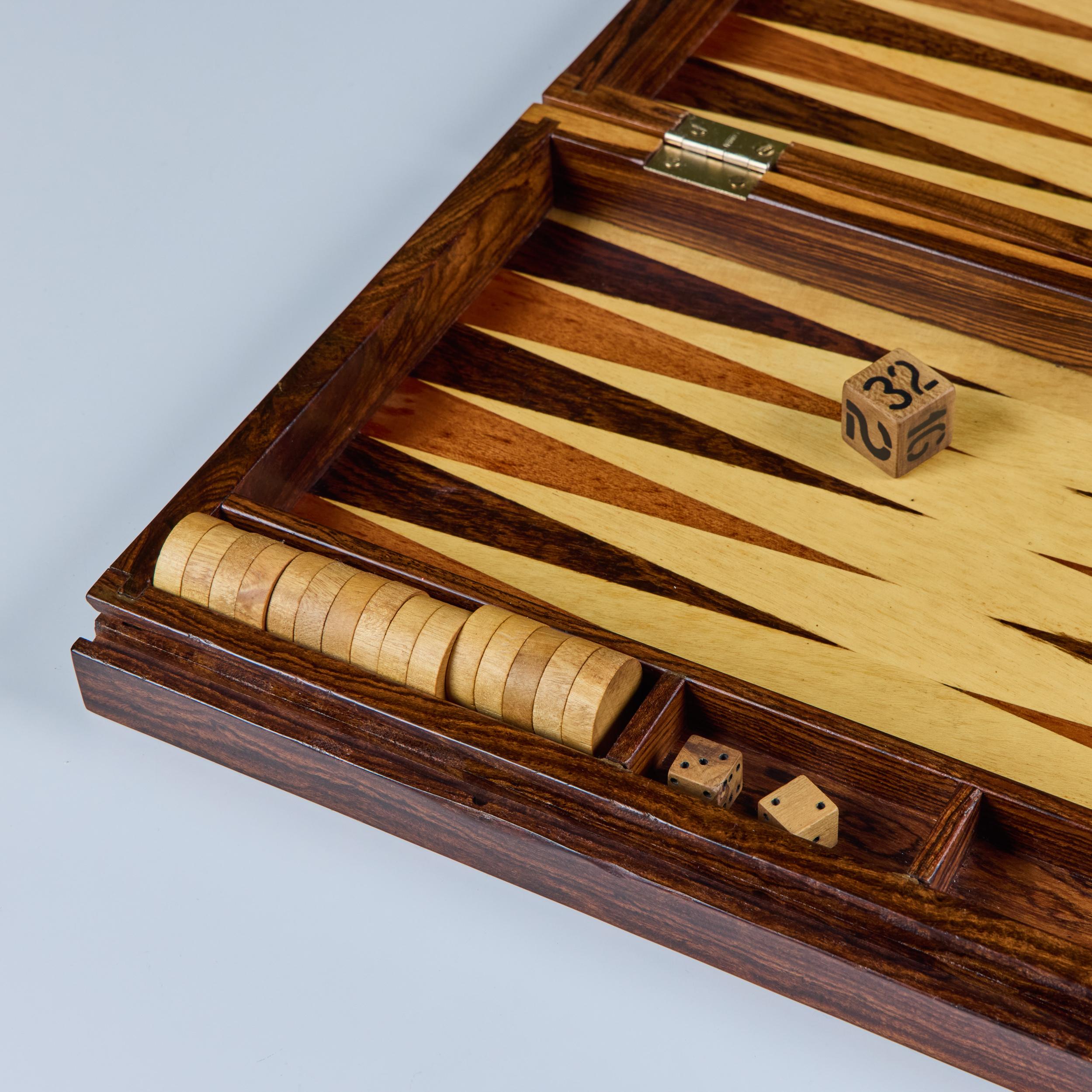 Rosewood Marquetry Backgammon Set by Don Shoemaker For Sale 5