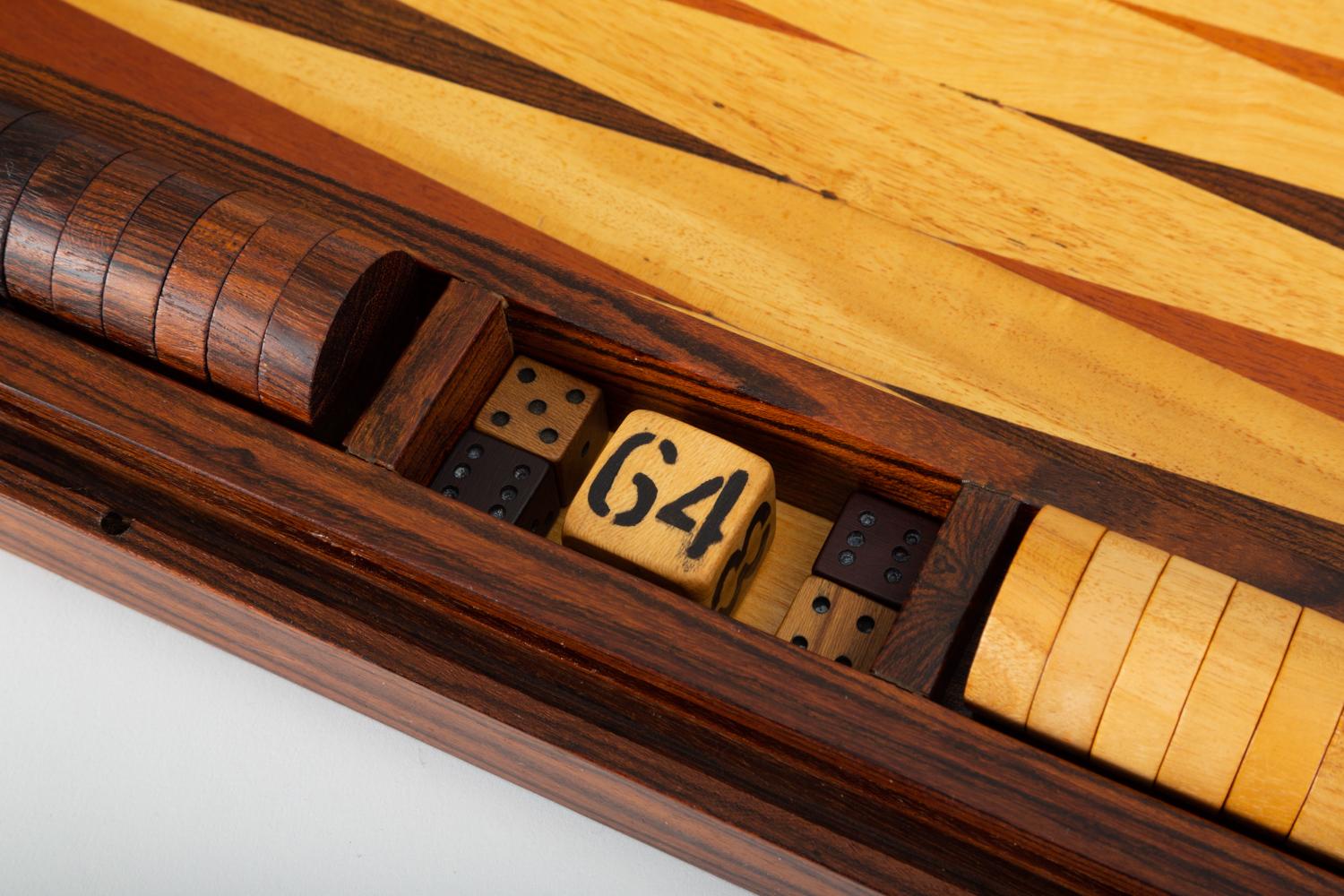 Rosewood Marquetry Backgammon Set by Don Shoemaker 5