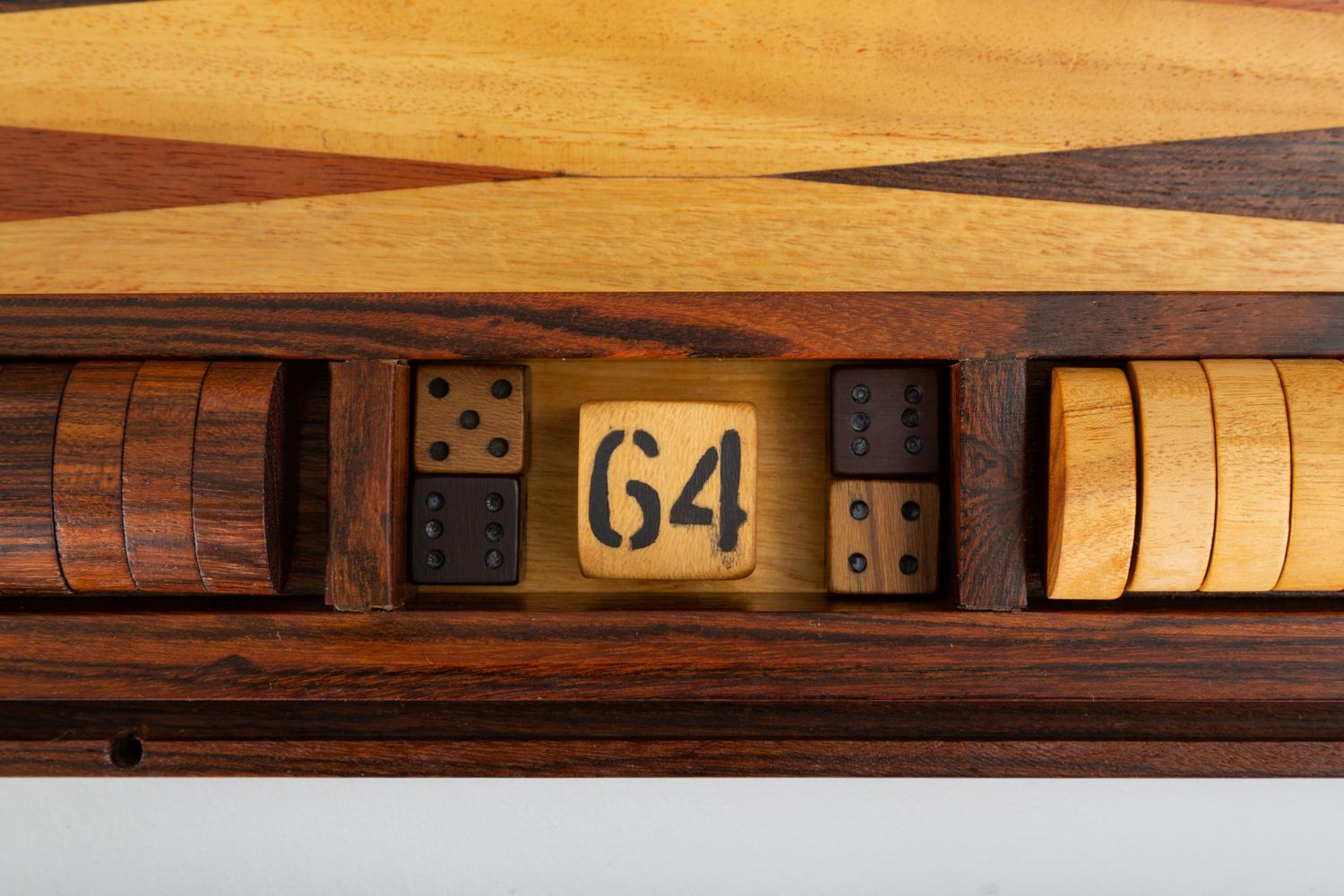 Rosewood Marquetry Backgammon Set by Don Shoemaker 6