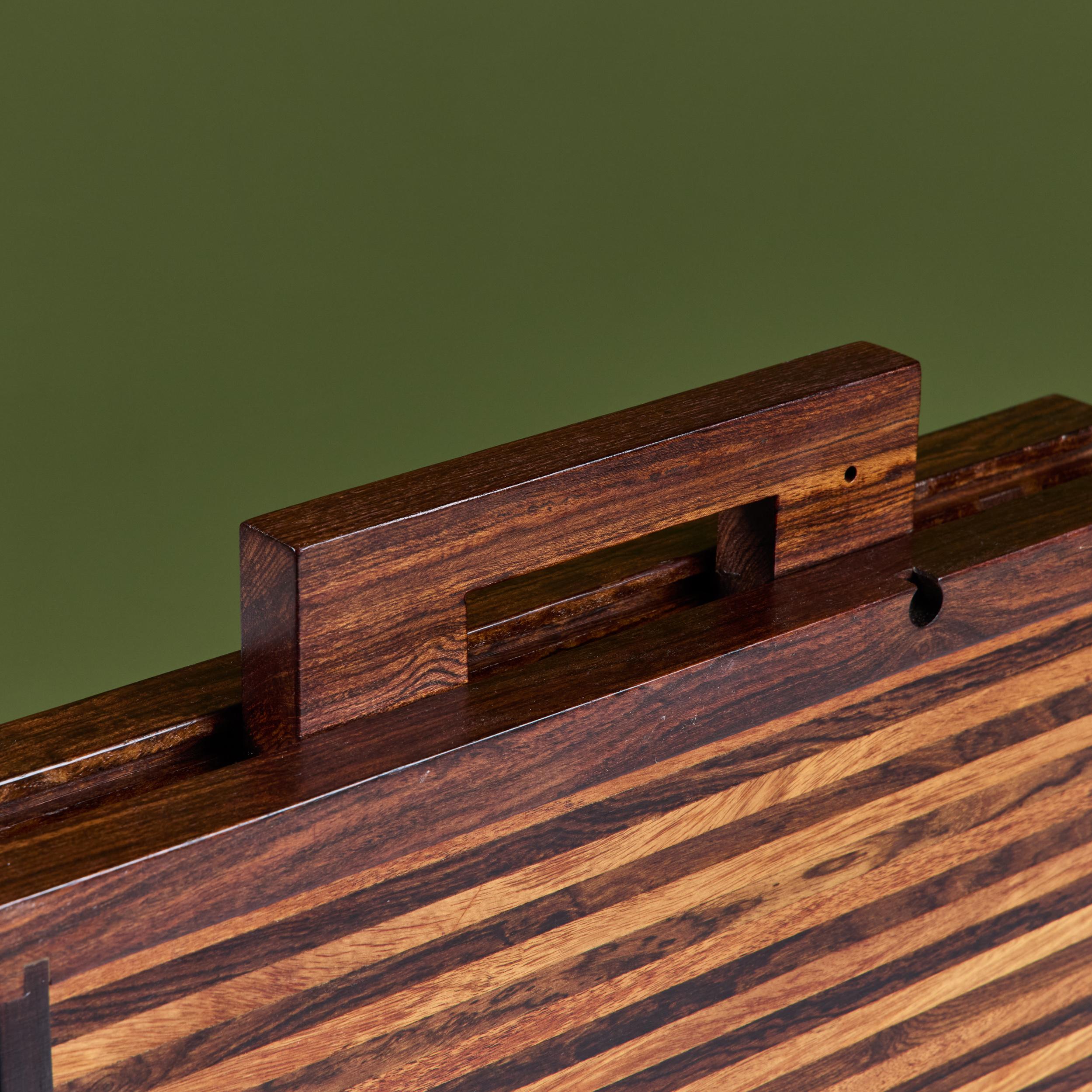 Rosewood Marquetry Backgammon Set by Don Shoemaker For Sale 9