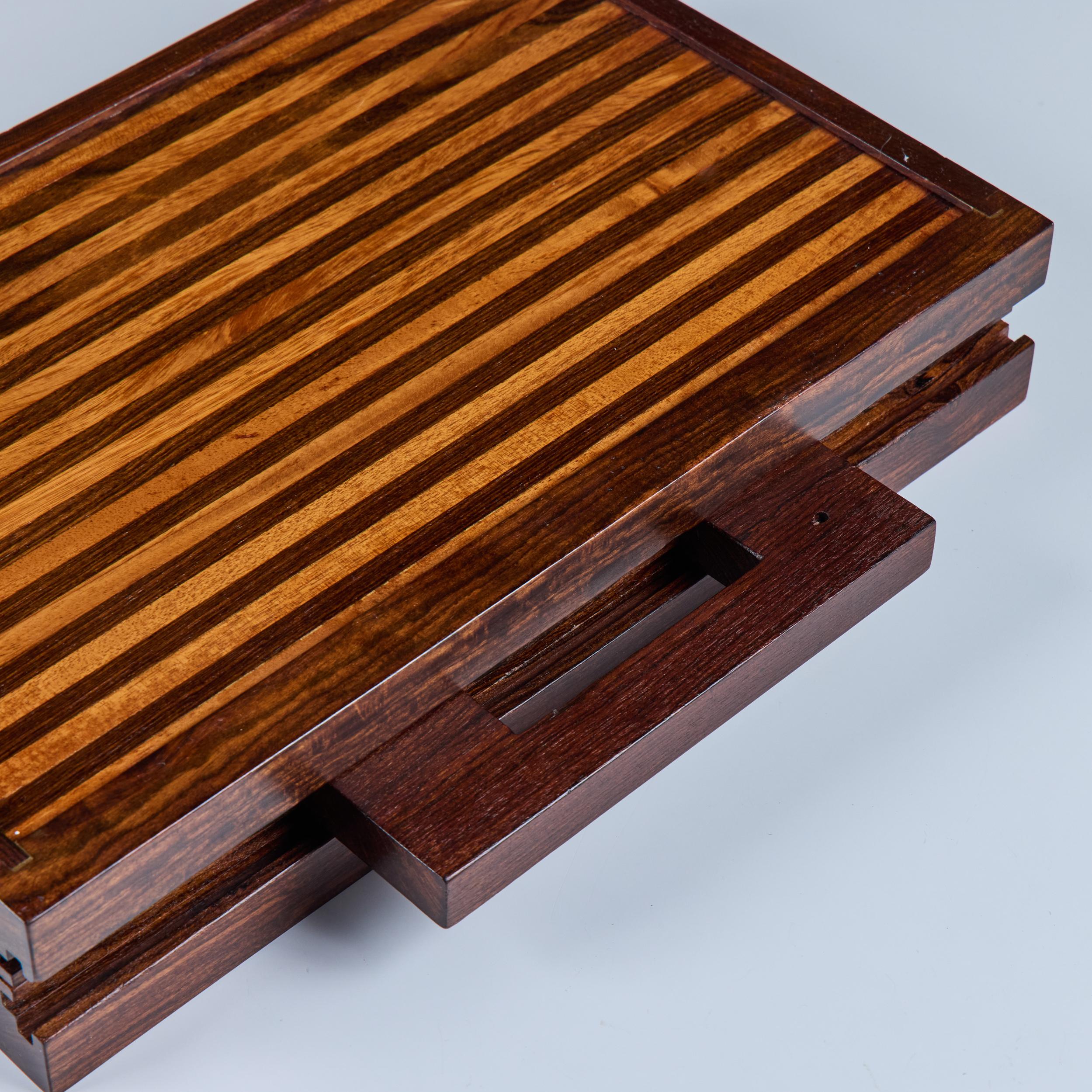 Rosewood Marquetry Backgammon Set by Don Shoemaker For Sale 13