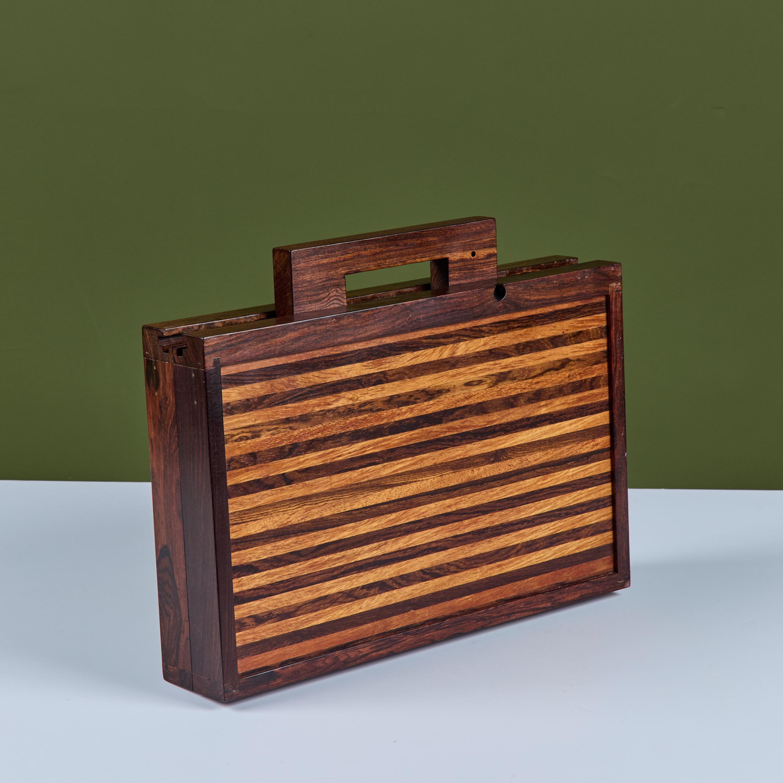 Mid-Century Modern Rosewood Marquetry Backgammon Set by Don Shoemaker For Sale