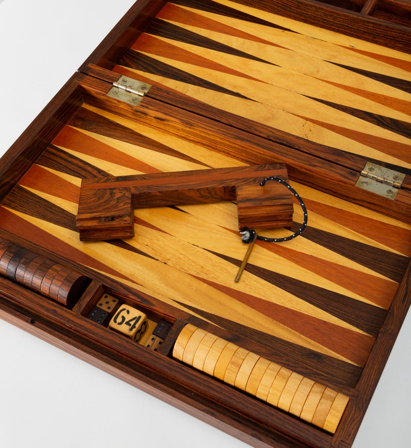Rosewood Marquetry Backgammon Set by Don Shoemaker 1