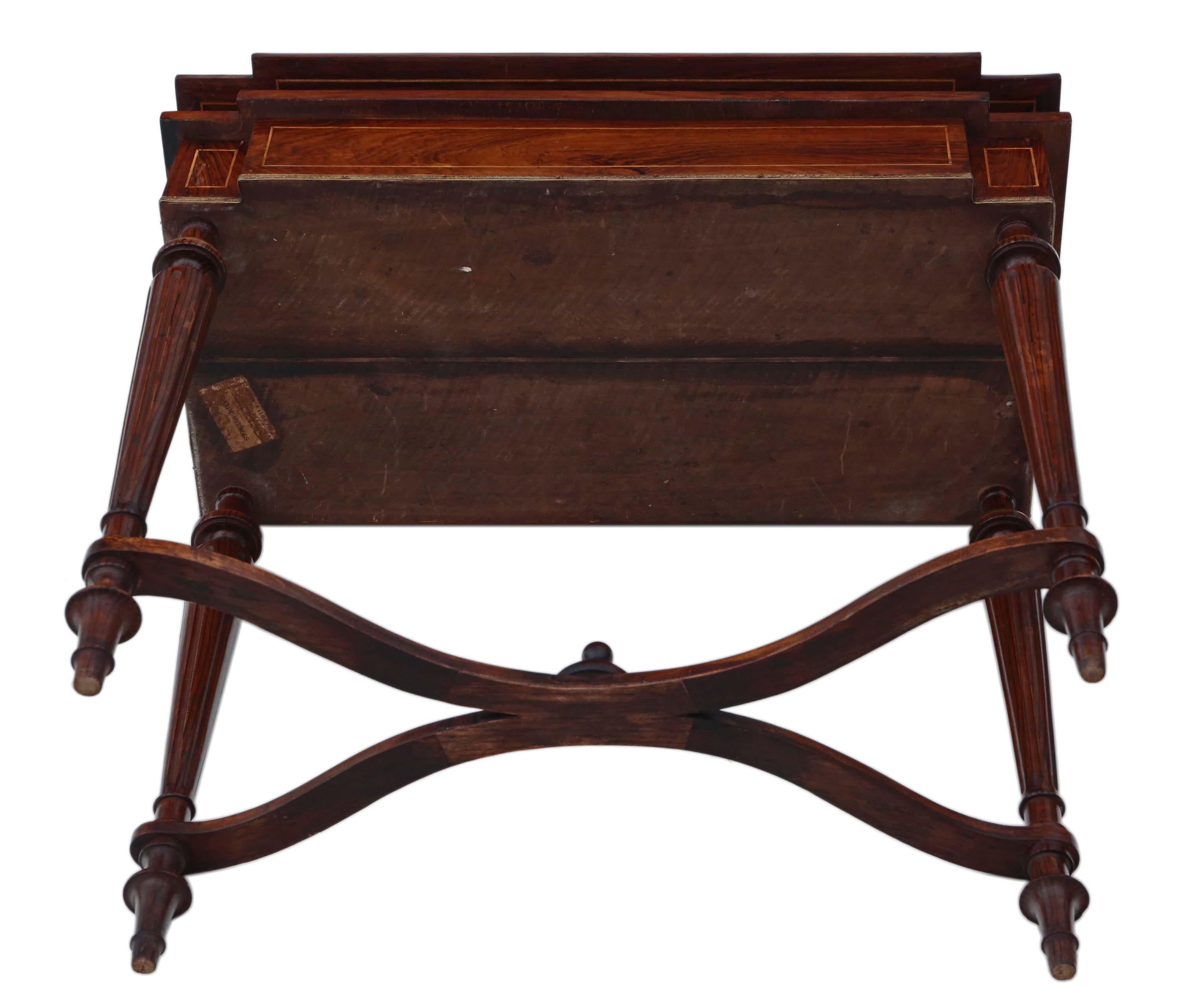 Rosewood Marquetry Folding Card Table 1