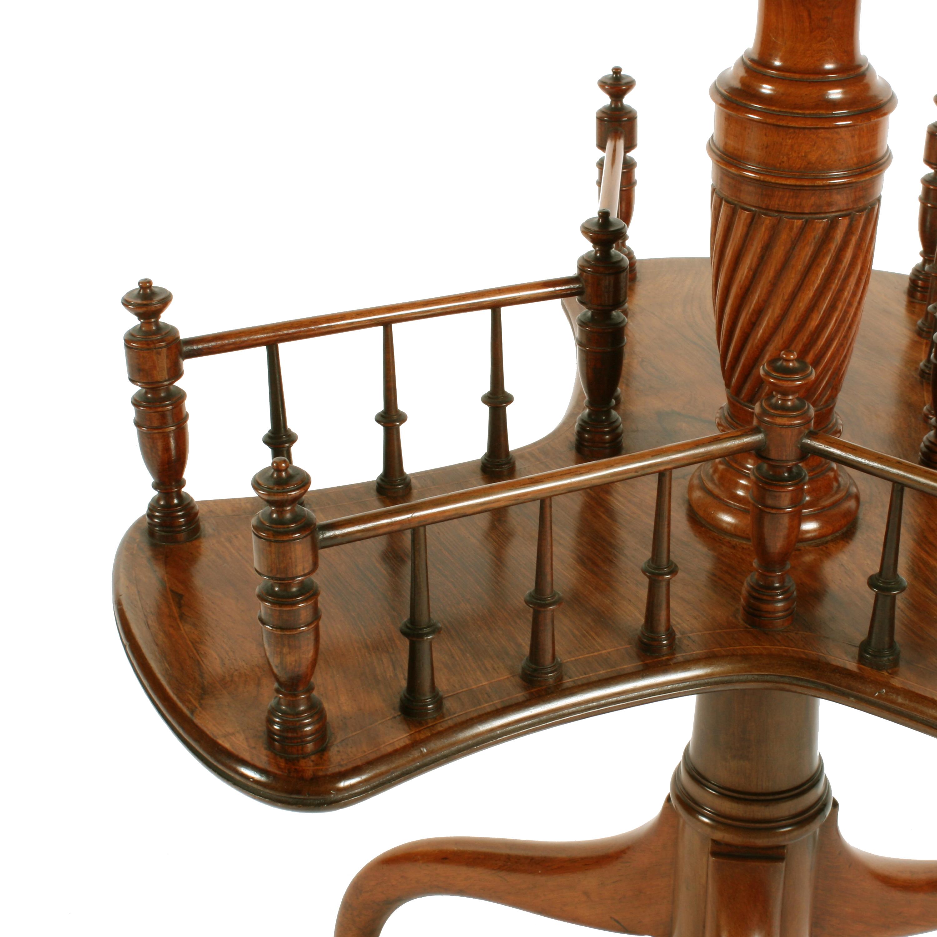 British Rosewood Marquetry Inlaid Book Table