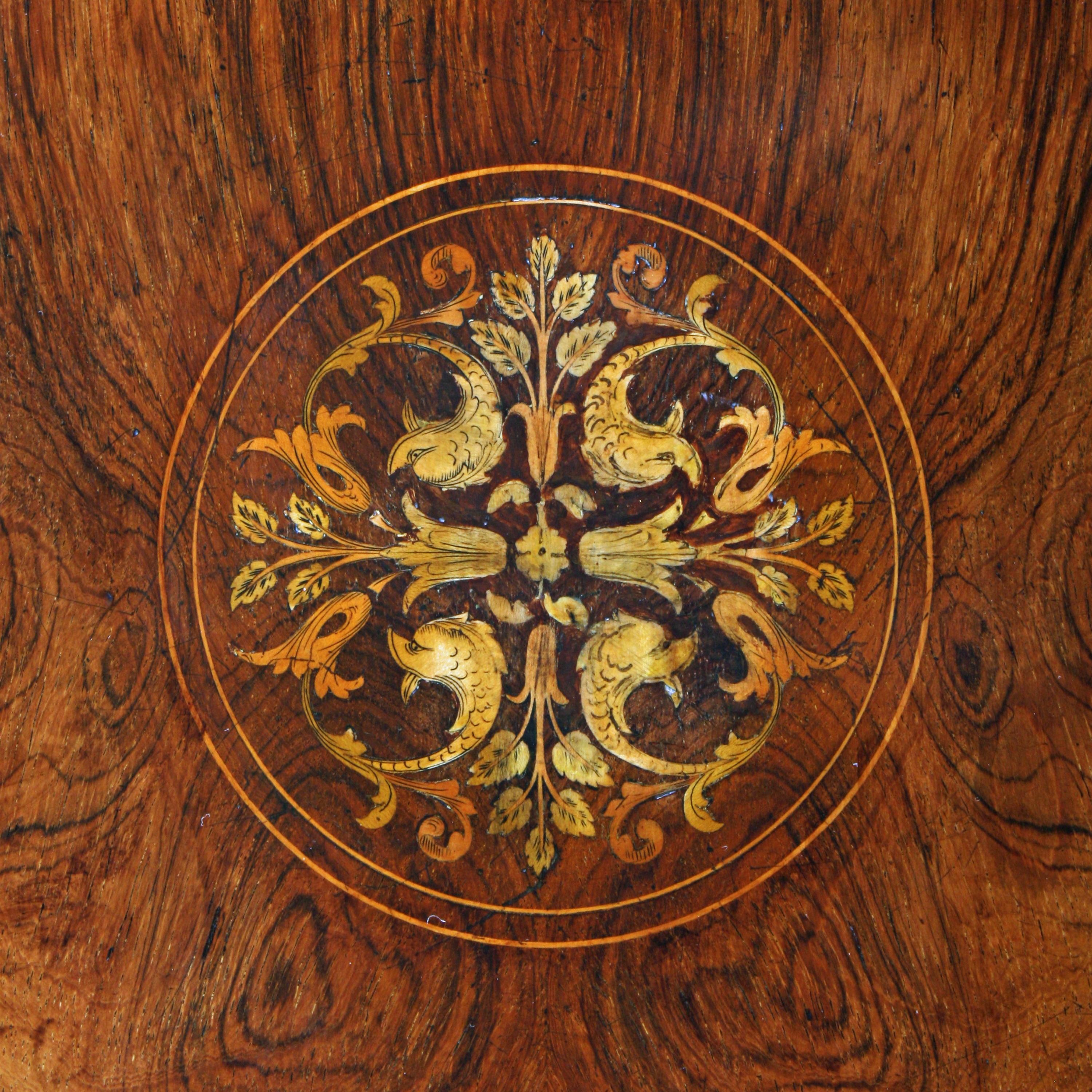 Rosewood Marquetry Inlaid Book Table 2