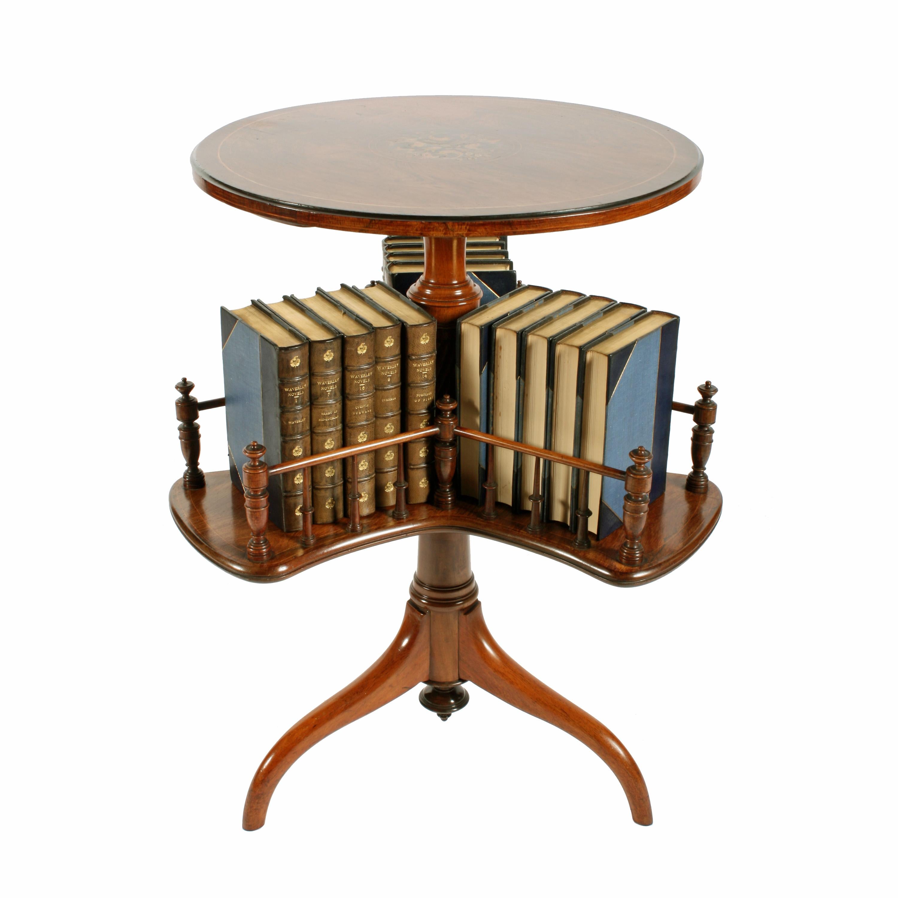 Rosewood Marquetry Inlaid Book Table