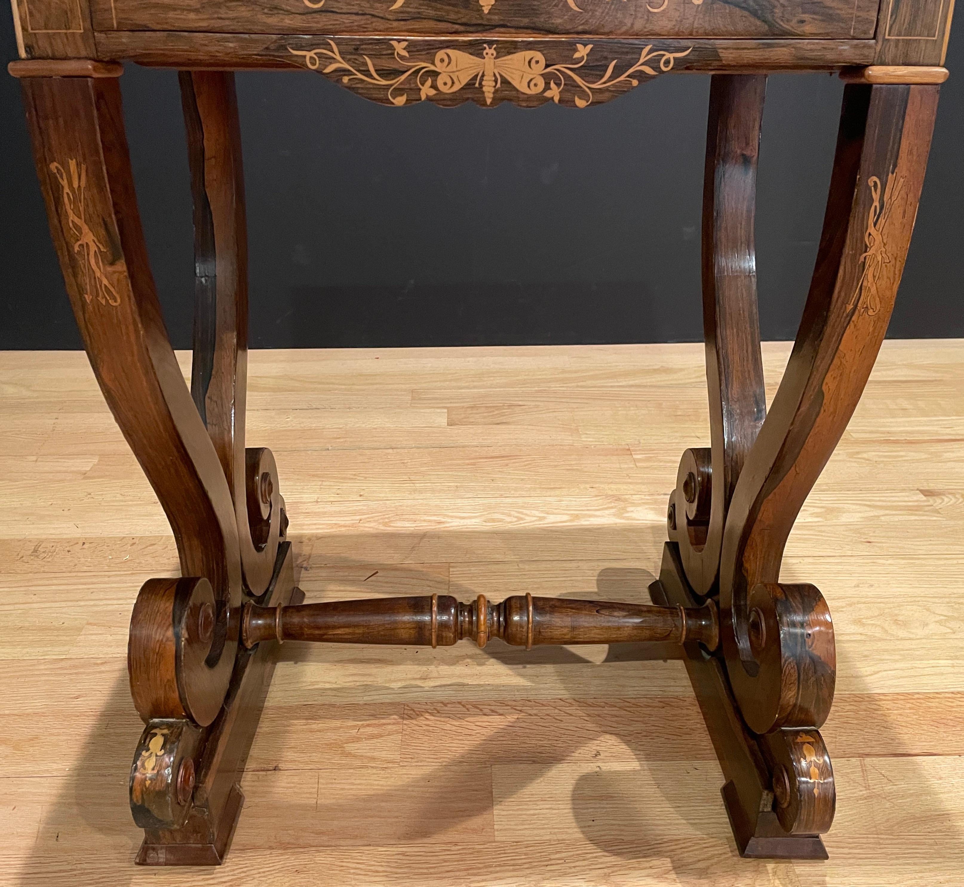 Inlay Rosewood Marquetry Work Table For Sale