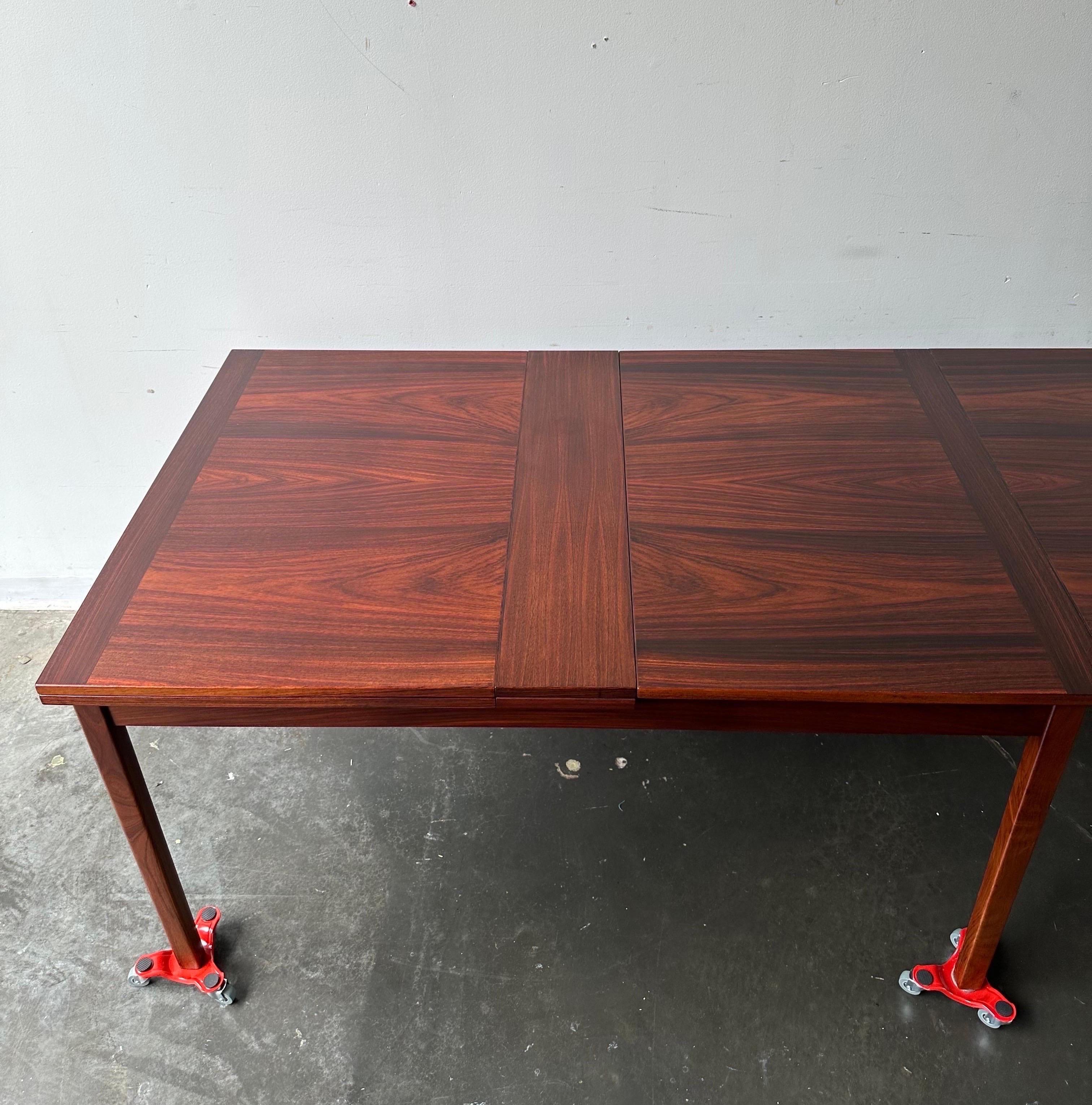 Swedish Rosewood mcm flip top dining table by Skaraborgs Sweden 