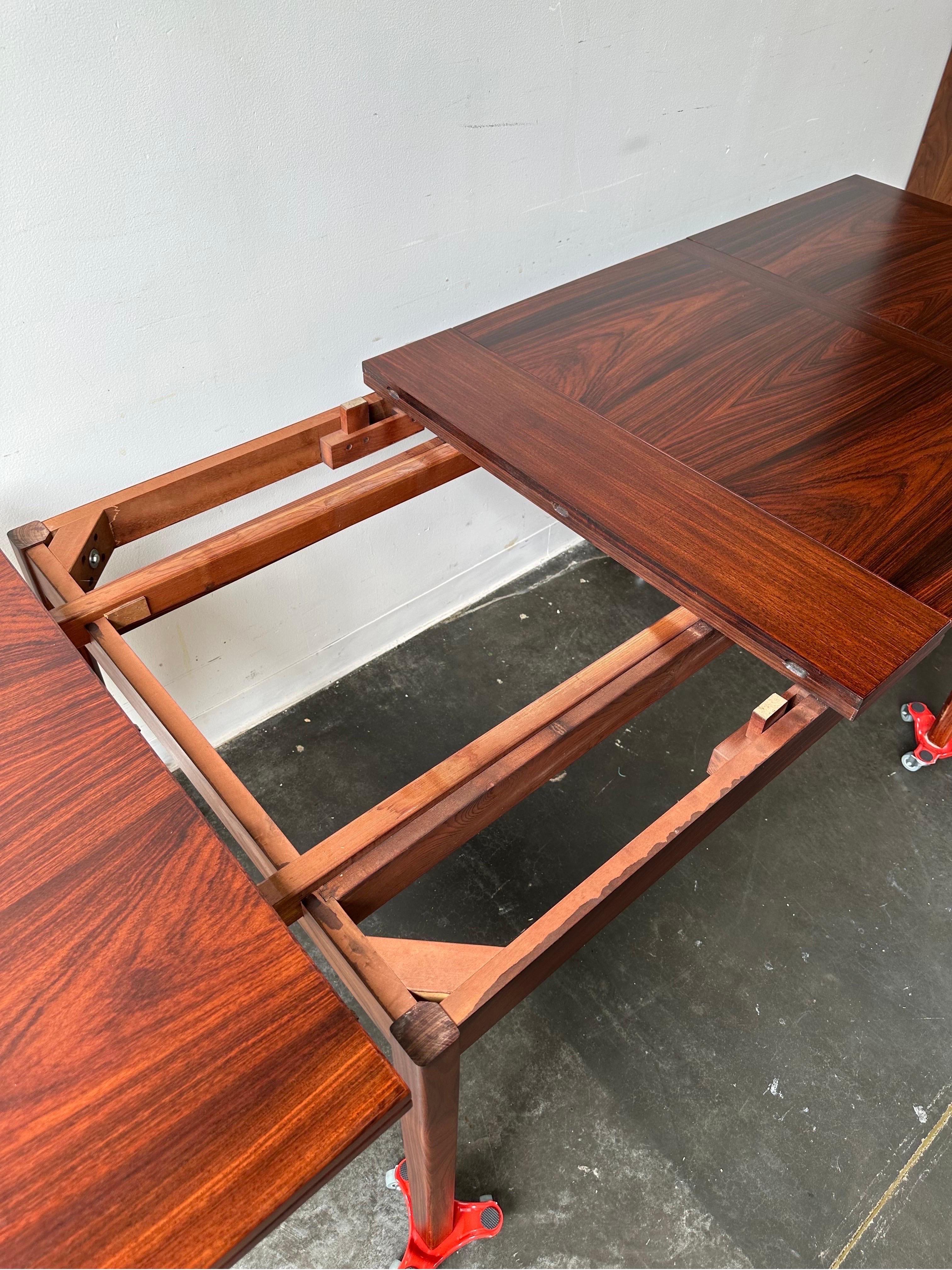 Rosewood mcm flip top dining table by Skaraborgs Sweden  In Good Condition In Sayreville, NJ