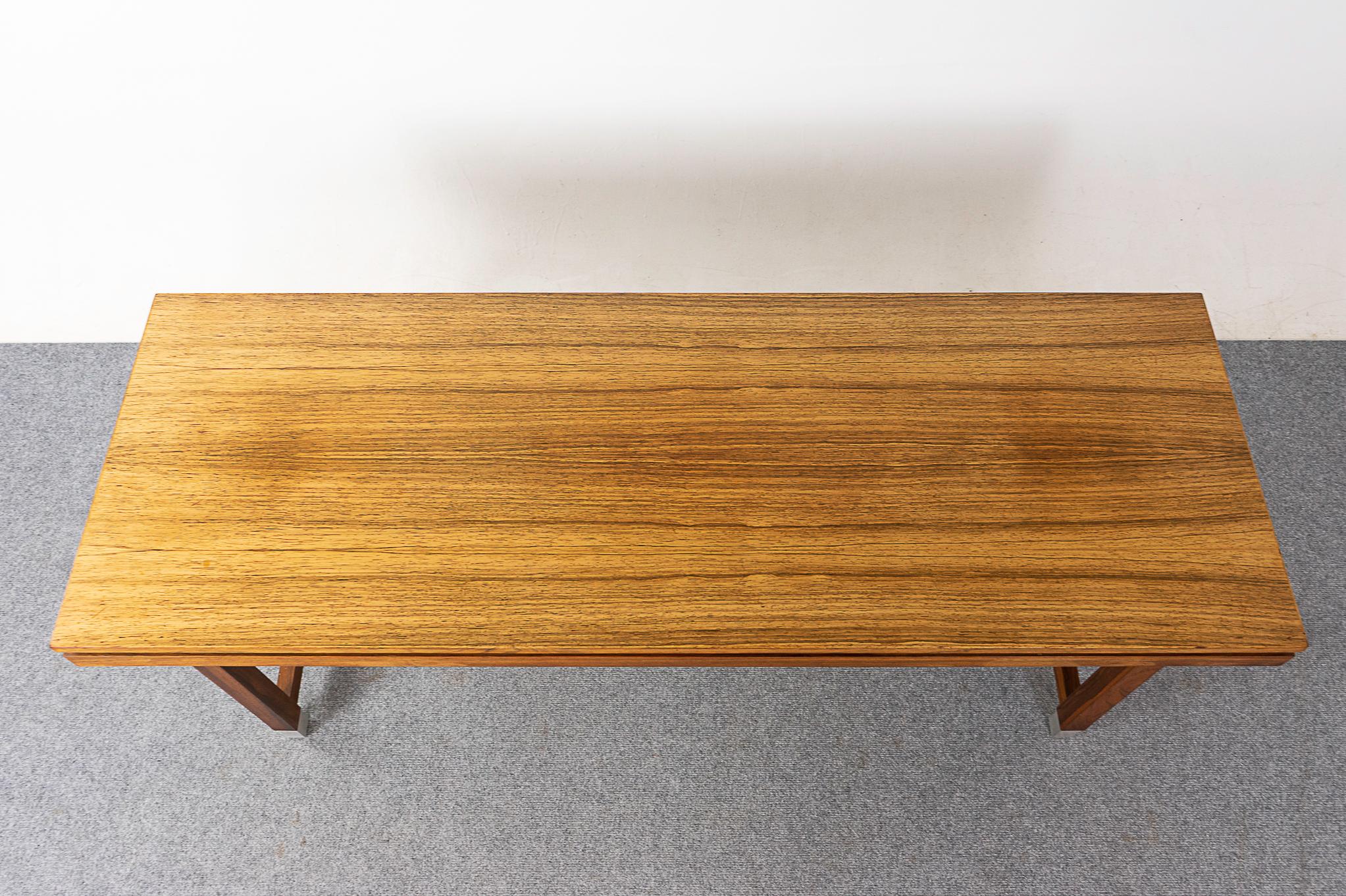 Mid-20th Century Rosewood & Metal Danish Coffee Table For Sale