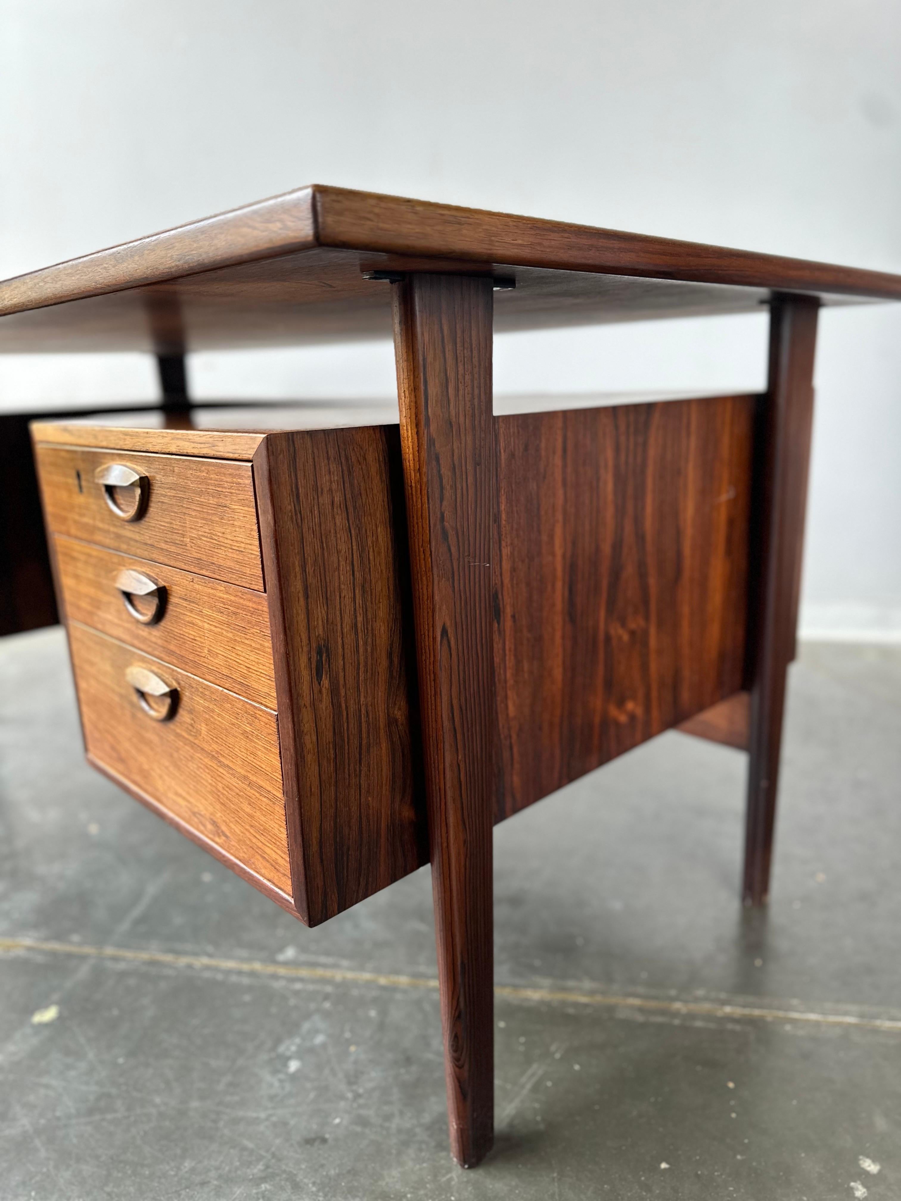 Woodwork Rosewood Mid Century Danish Desk By Kai Kristensen