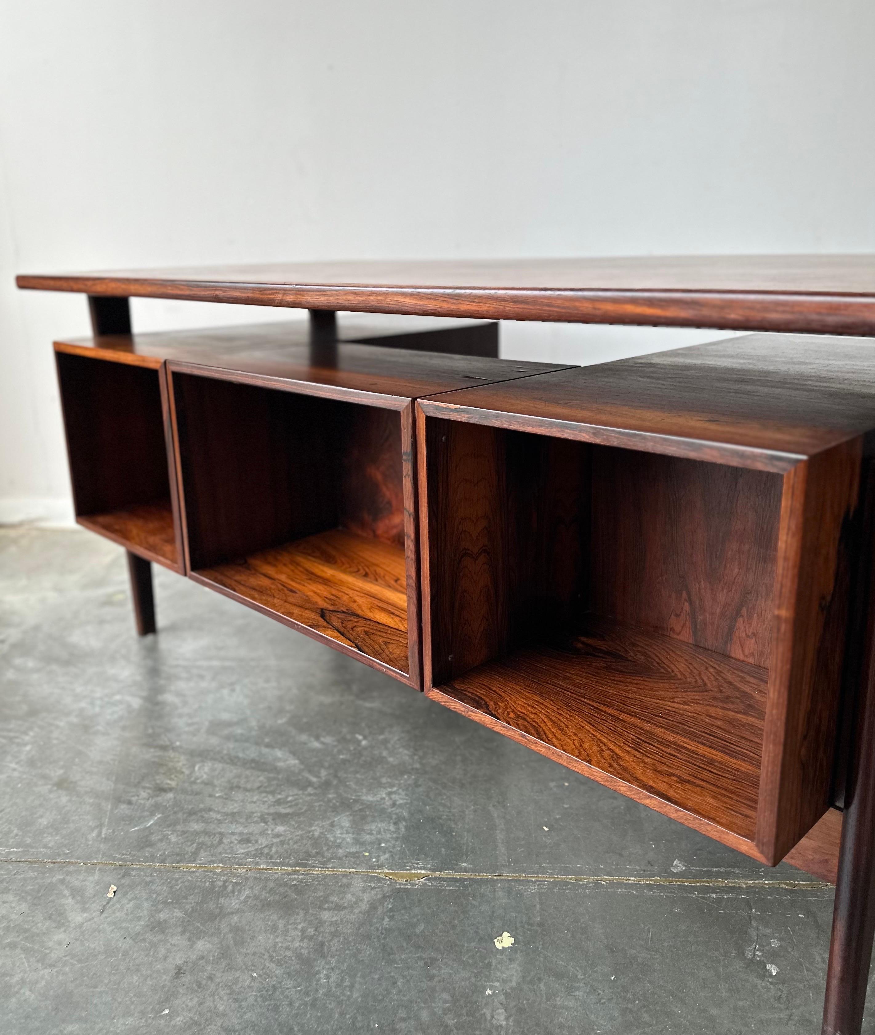 Mid-20th Century Rosewood Mid Century Danish Desk By Kai Kristensen