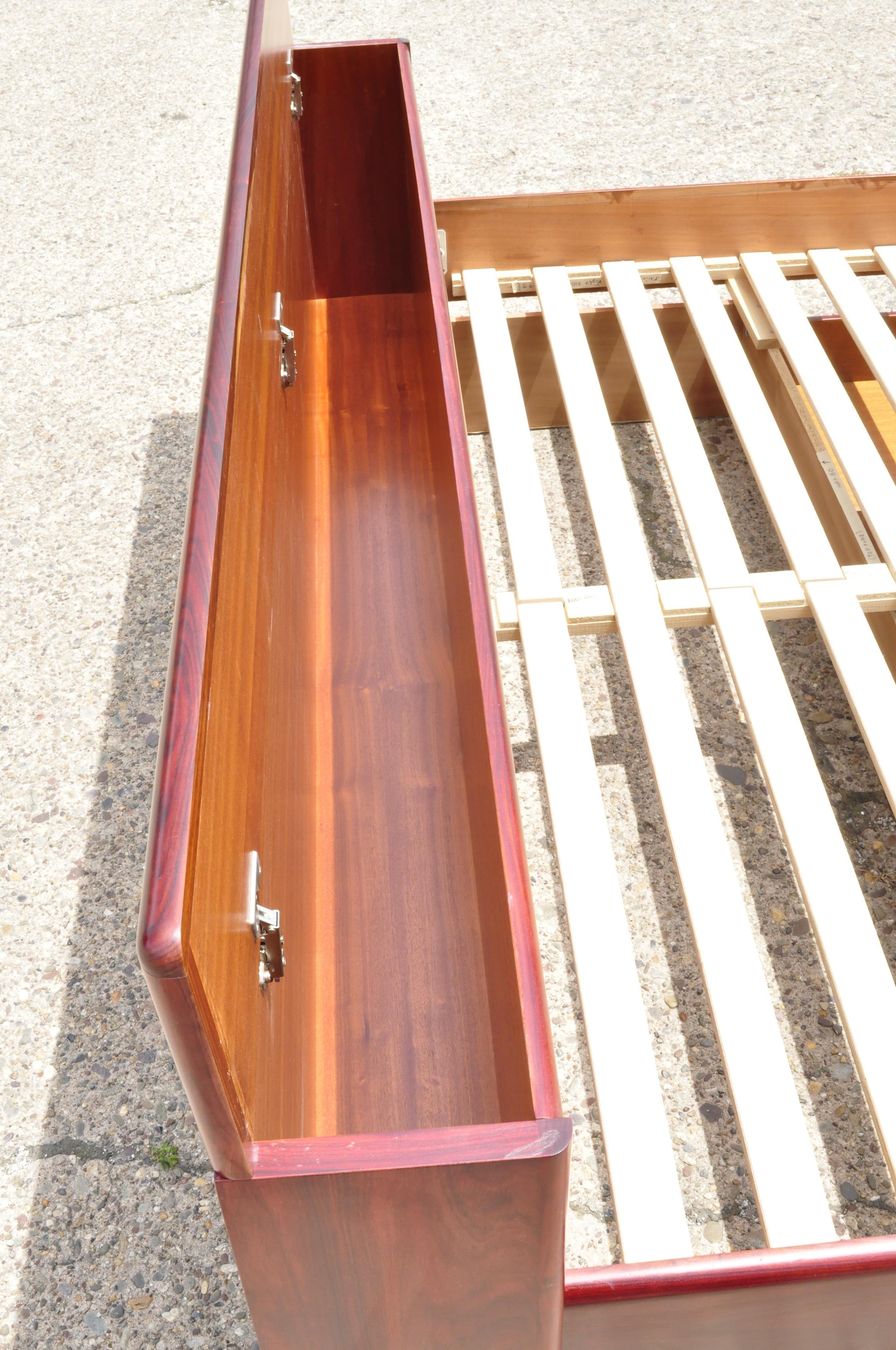 Rosewood Midcentury Danish Modern King Size Platform Storage Bed by Mobican In Good Condition In Philadelphia, PA