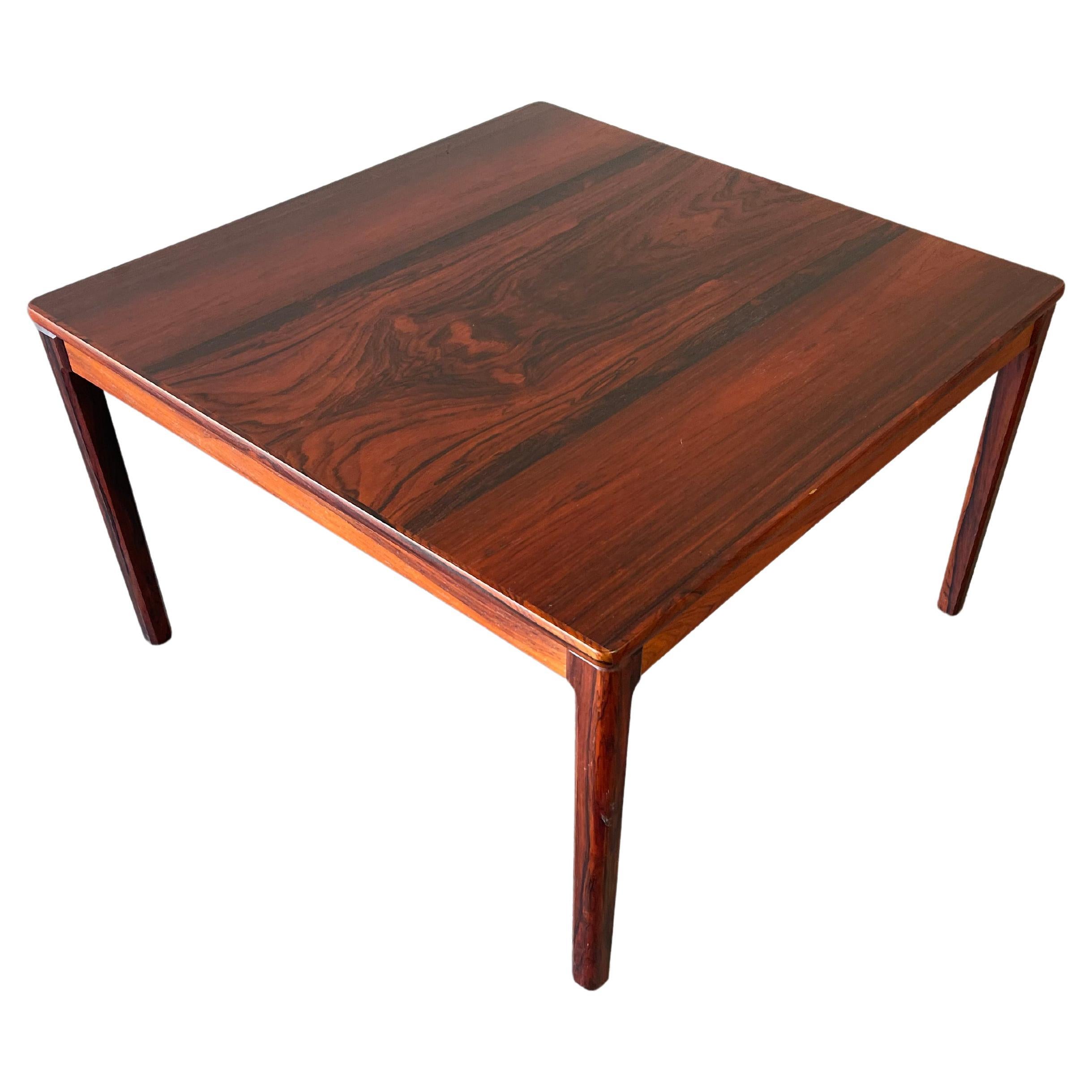 Rosewood Mid-Century Danish Modern Square Coffee Table Cocktail Side End