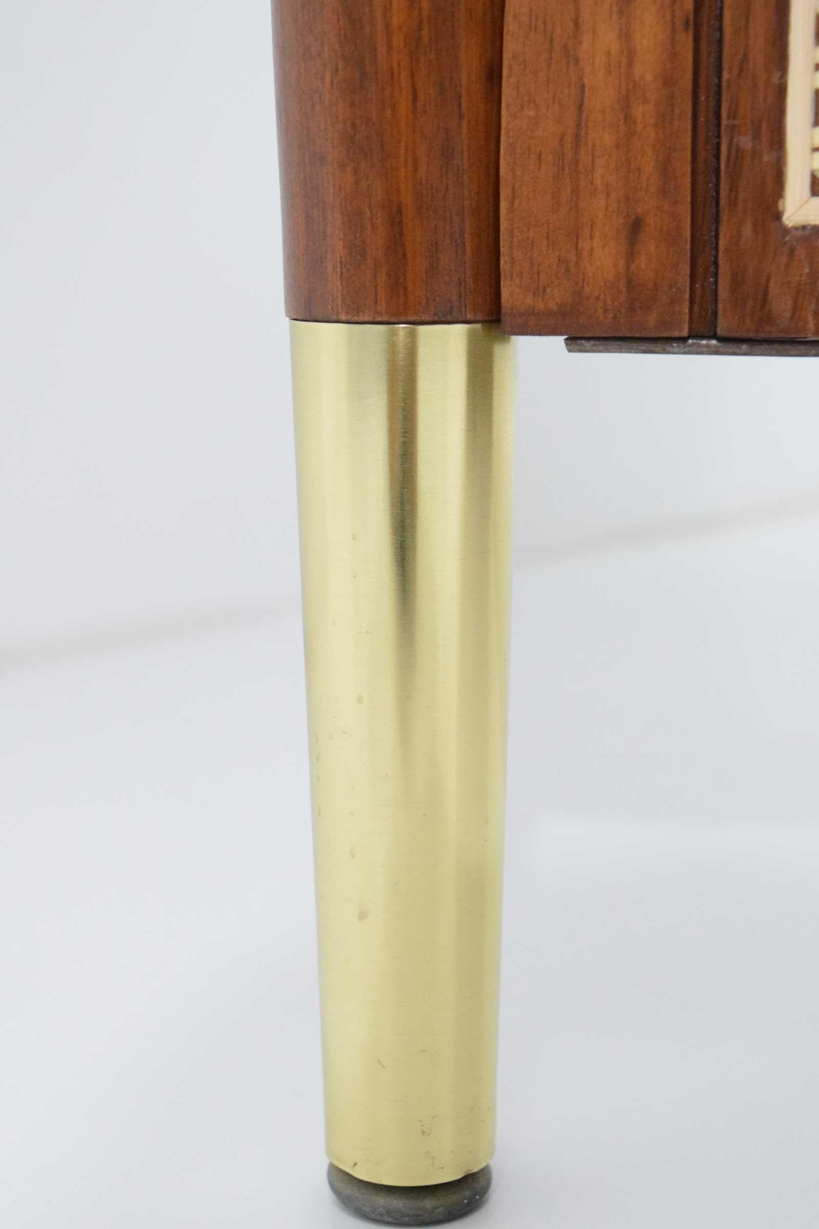 Brass Rosewood Midcentury Desk by Miller Desk & Safe Company, 1930s