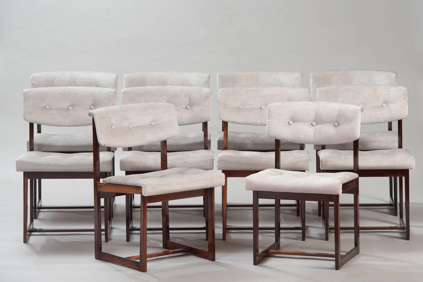 Danish Rosewood Midcentury Dining Chairs, Set of Ten
