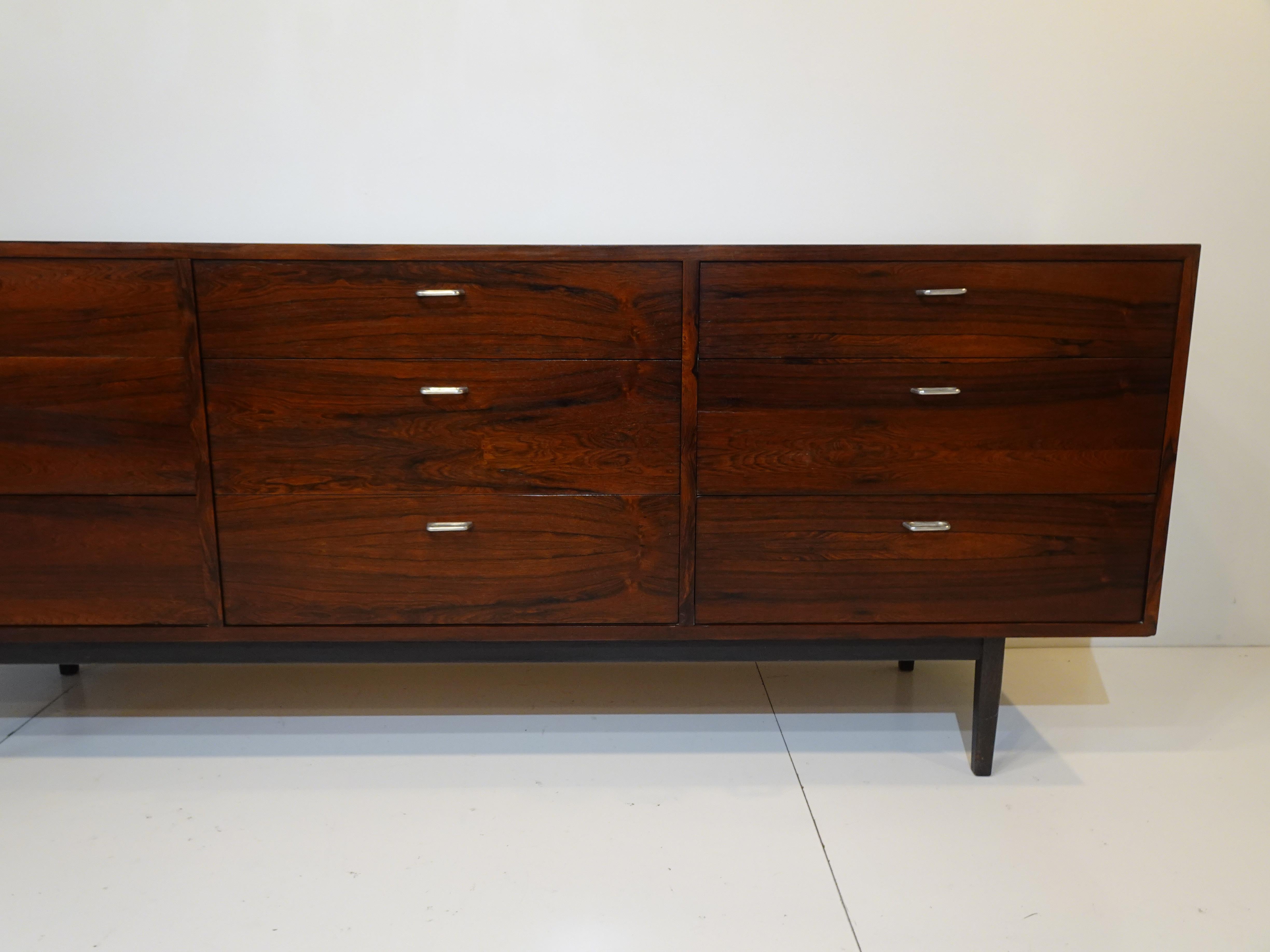 Mid-Century Modern Rosewood Mid Century Dresser by Jack Cartwright for Founders