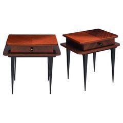 Rosewood Mid-Century French Side Tables