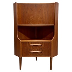 ROSEWOOD Mid Century Modern CORNER Bookcase / China or Liquor Cabinet, Made in D